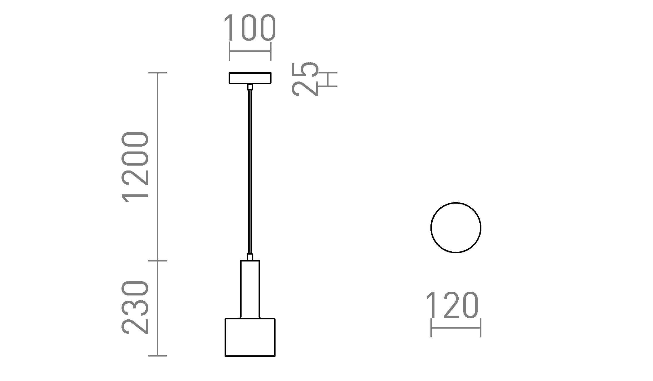 Termék vázlat – LEDRA GIULIA 12 függőlámpa fehér króm 230V LED E27 11W
