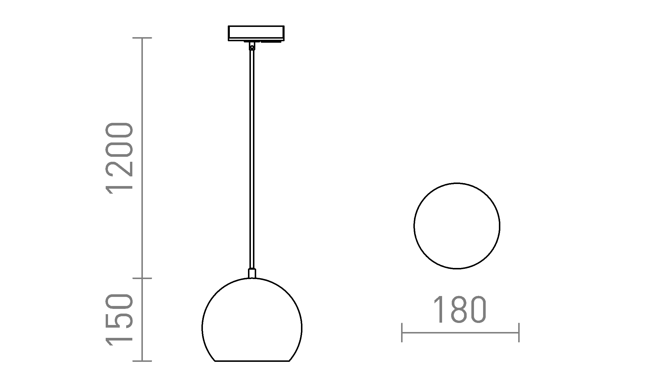 Termék vázlat – LEDRA AGNETA függőlámpa egyáramkörös sínre fehér 230V LED E27 11W