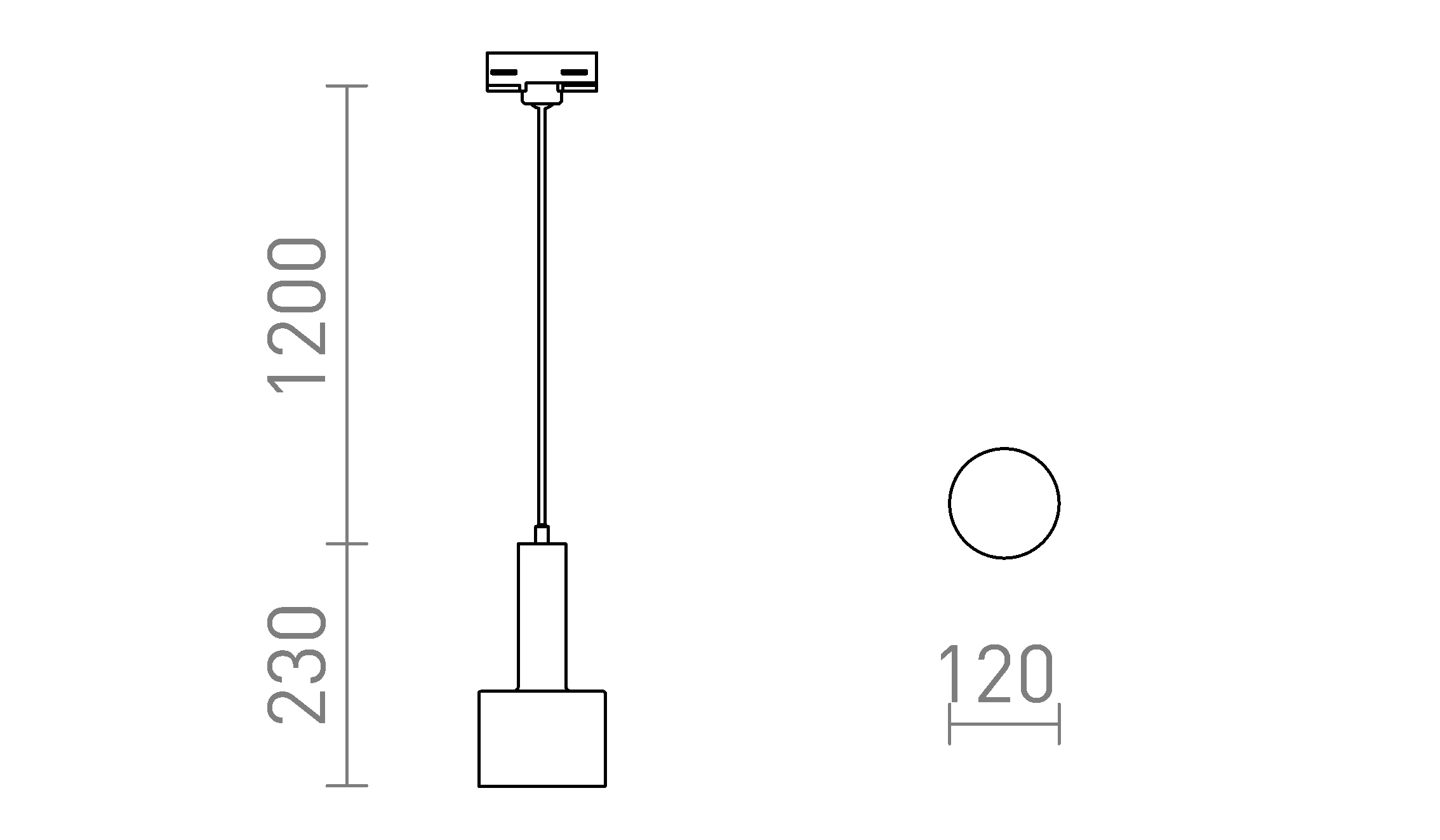 Termék vázlat – LEDRA GIULIA 12 háromáramkörös sínre fekete/aranybarna sárgaréz 230V LED E27 11W
