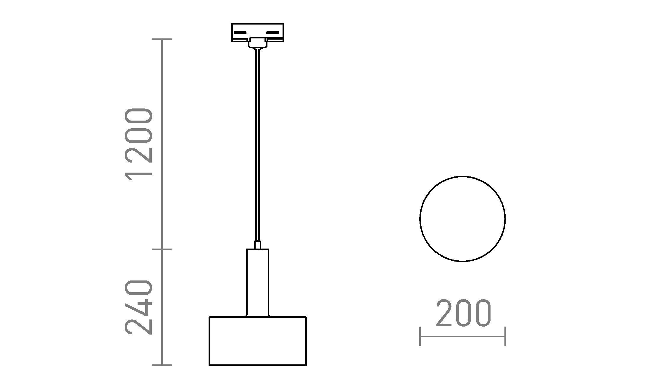 Termék vázlat – LEDRA GIULIA 20 háromáramkörös sínre fekete/aranybarna sárgaréz 230V LED E27 15W