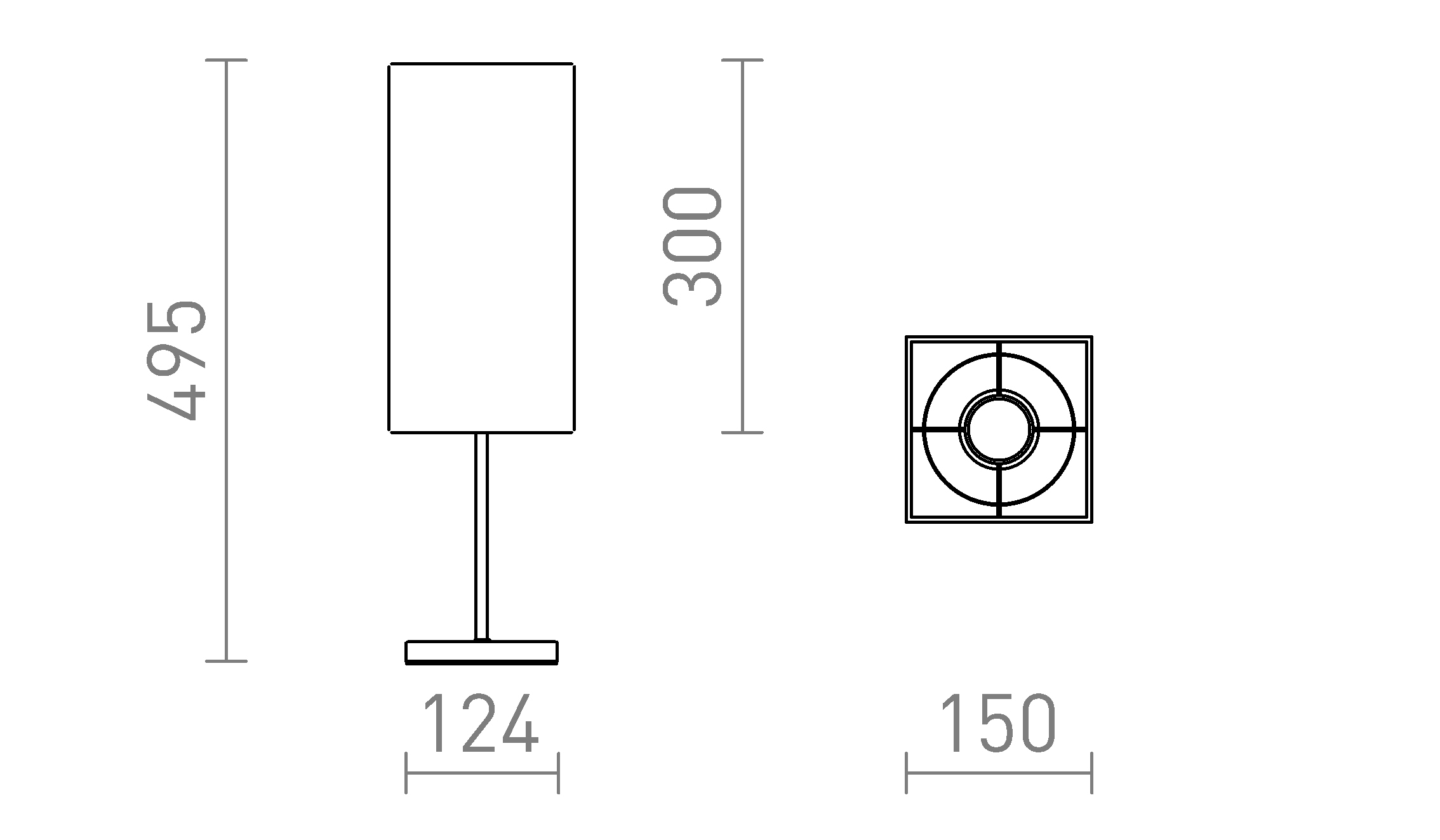 Termék vázlat – LEDRA NYC/TEMPO 15/30 asztali lámpa Polycotton fehér/króm 230V LED E27 15W