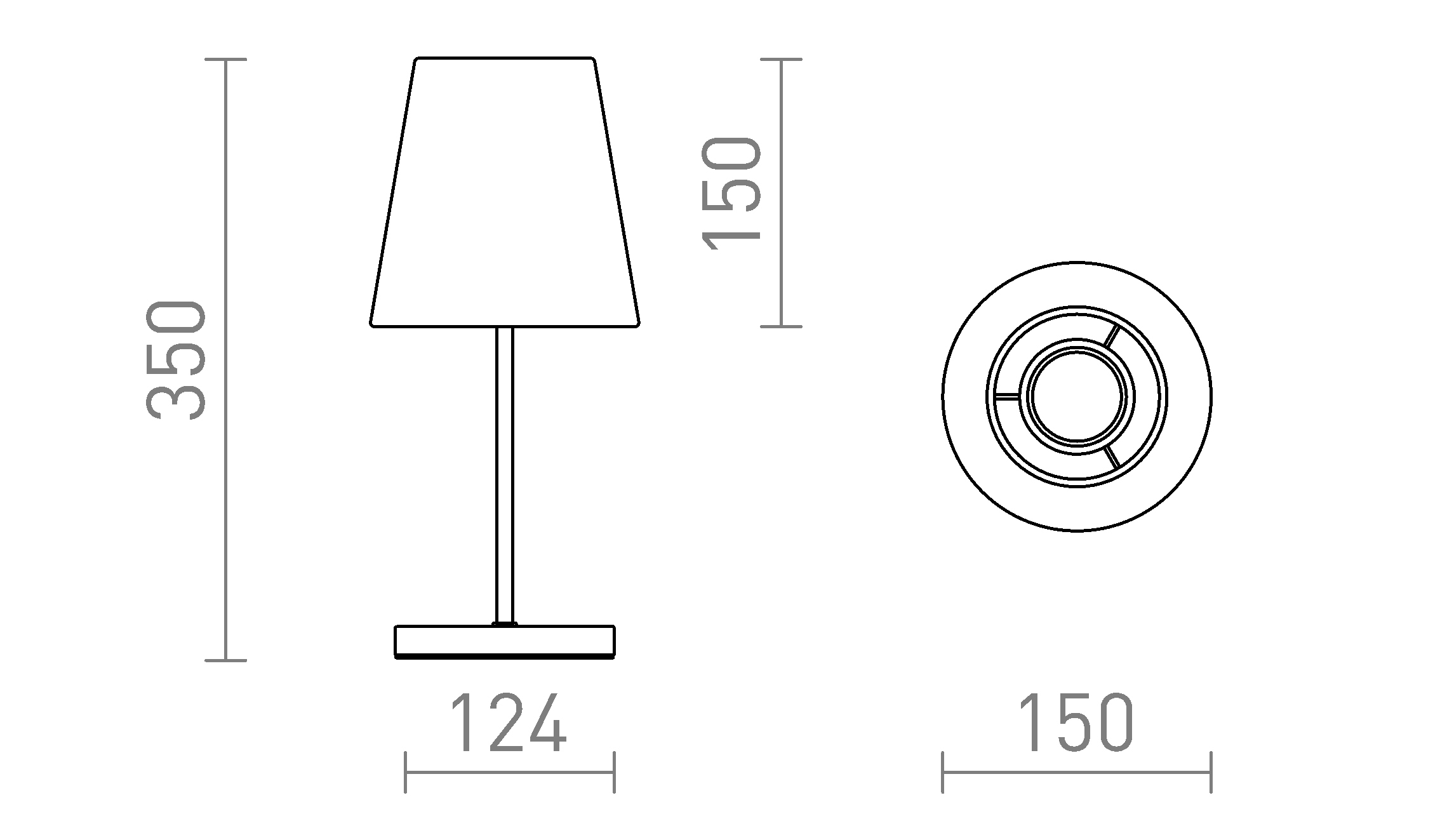 Termék vázlat – LEDRA NYC/CONNY 15/15 asztali lámpa Polycotton fehér/króm 230V LED E27 11W