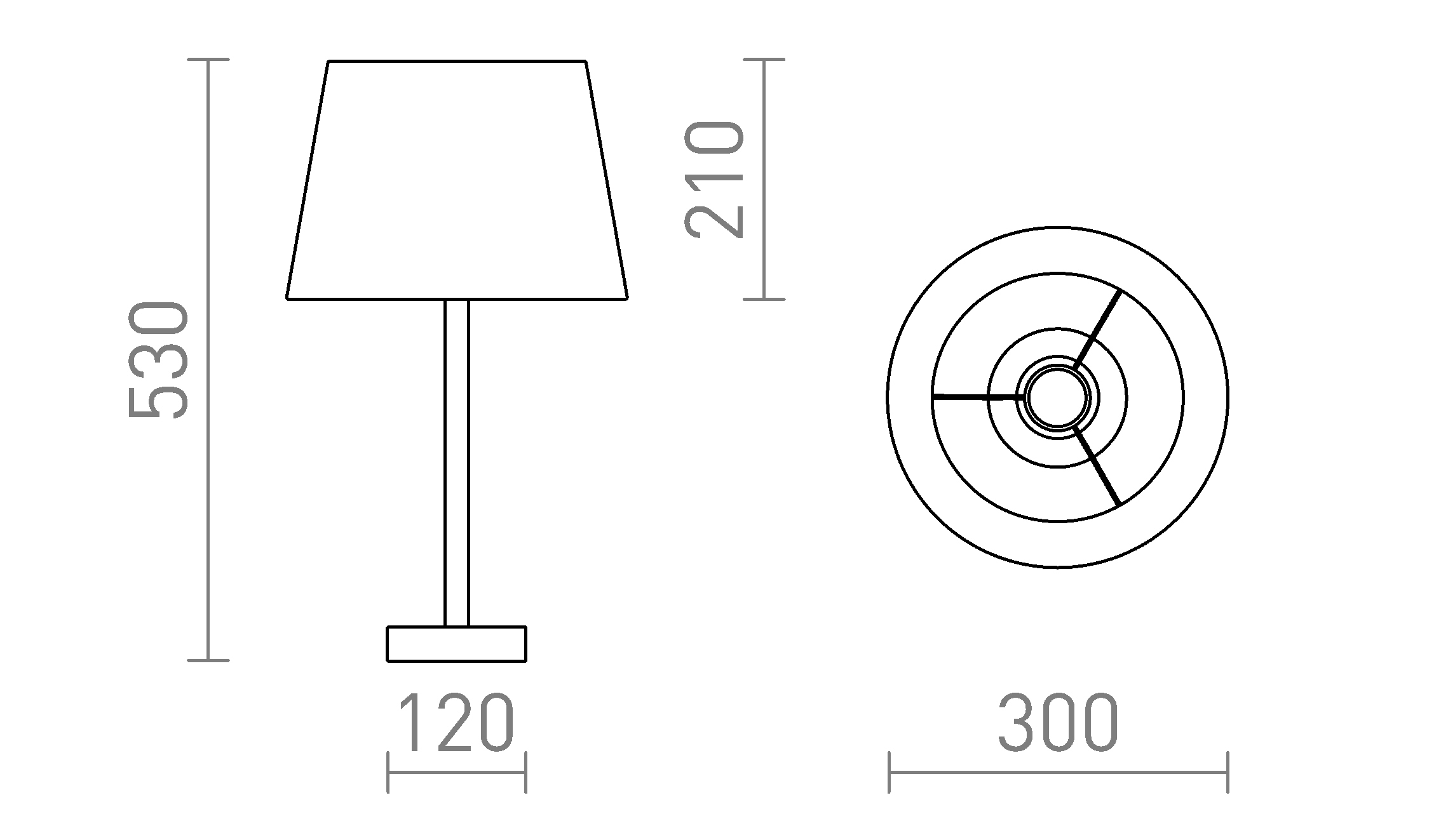 Termék vázlat – LEDRA MAUI/AMBITUS 30 asztali lámpa Polycotton fehér/fa 230V LED E27 15W