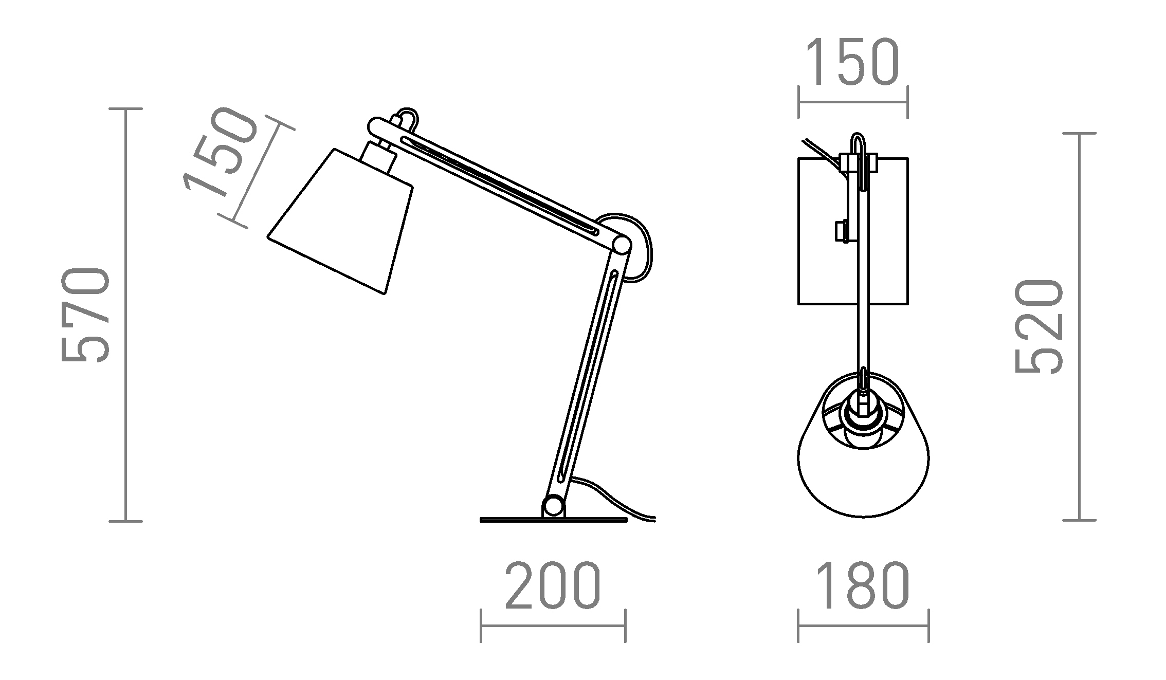 Termék vázlat – LEDRA NIZZA asztali lámpa Polycotton fekete/fa 230V LED E14 7W