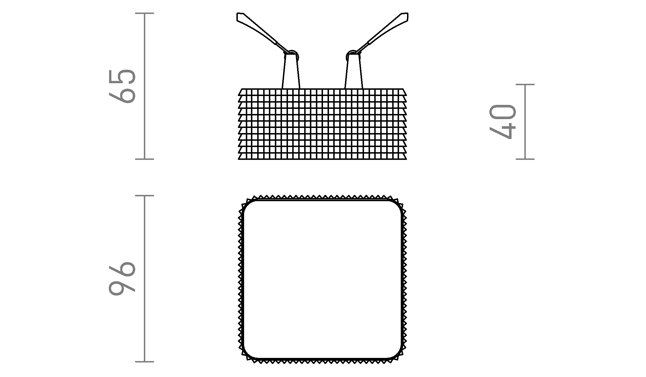 Termék vázlat – LEDRA MARENGA SQB1 40 süllyesztett lámpa fehér Eco PLA 230V LED 6W 3000K