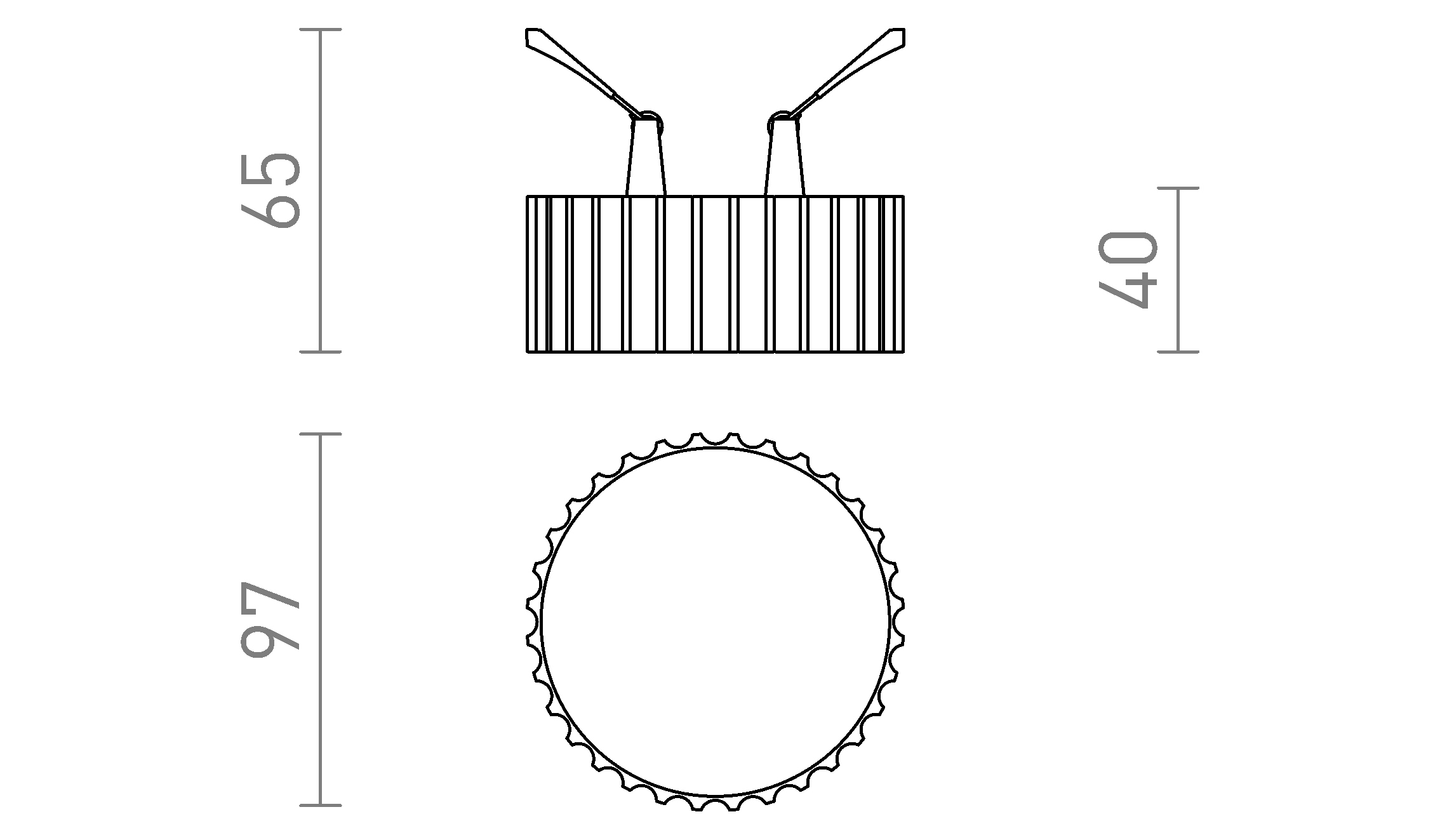 Termék vázlat – LEDRA MARENGA RT1 40 süllyesztett lámpa fehér Eco PLA 230V LED 6W 3000K