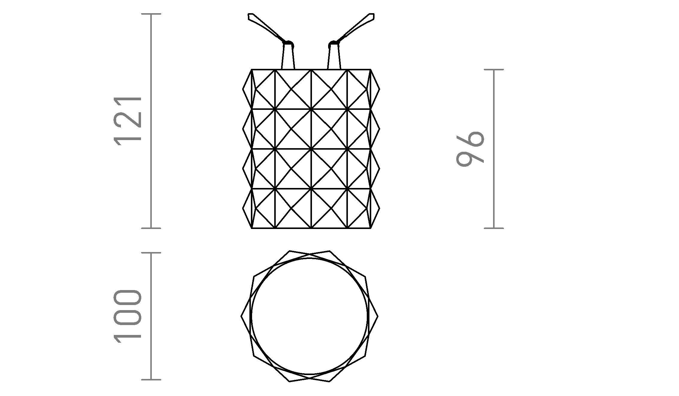 Termék vázlat – LEDRA MARENGA RD6 96 süllyesztett lámpa fehér Eco PLA 230V LED 6W 3000K