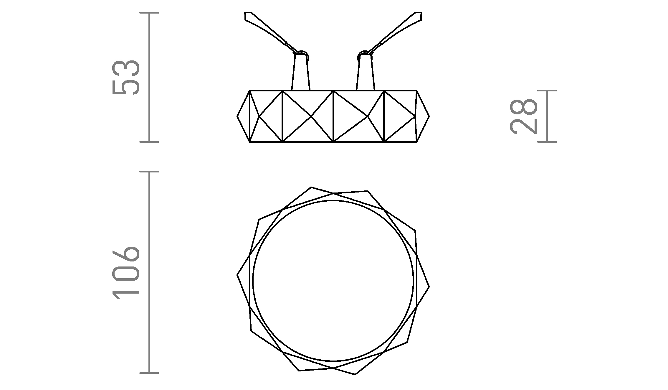 Termék vázlat – LEDRA MARENGA RD5 28 süllyesztett lámpa fehér Eco PLA 230V LED 6W 3000K