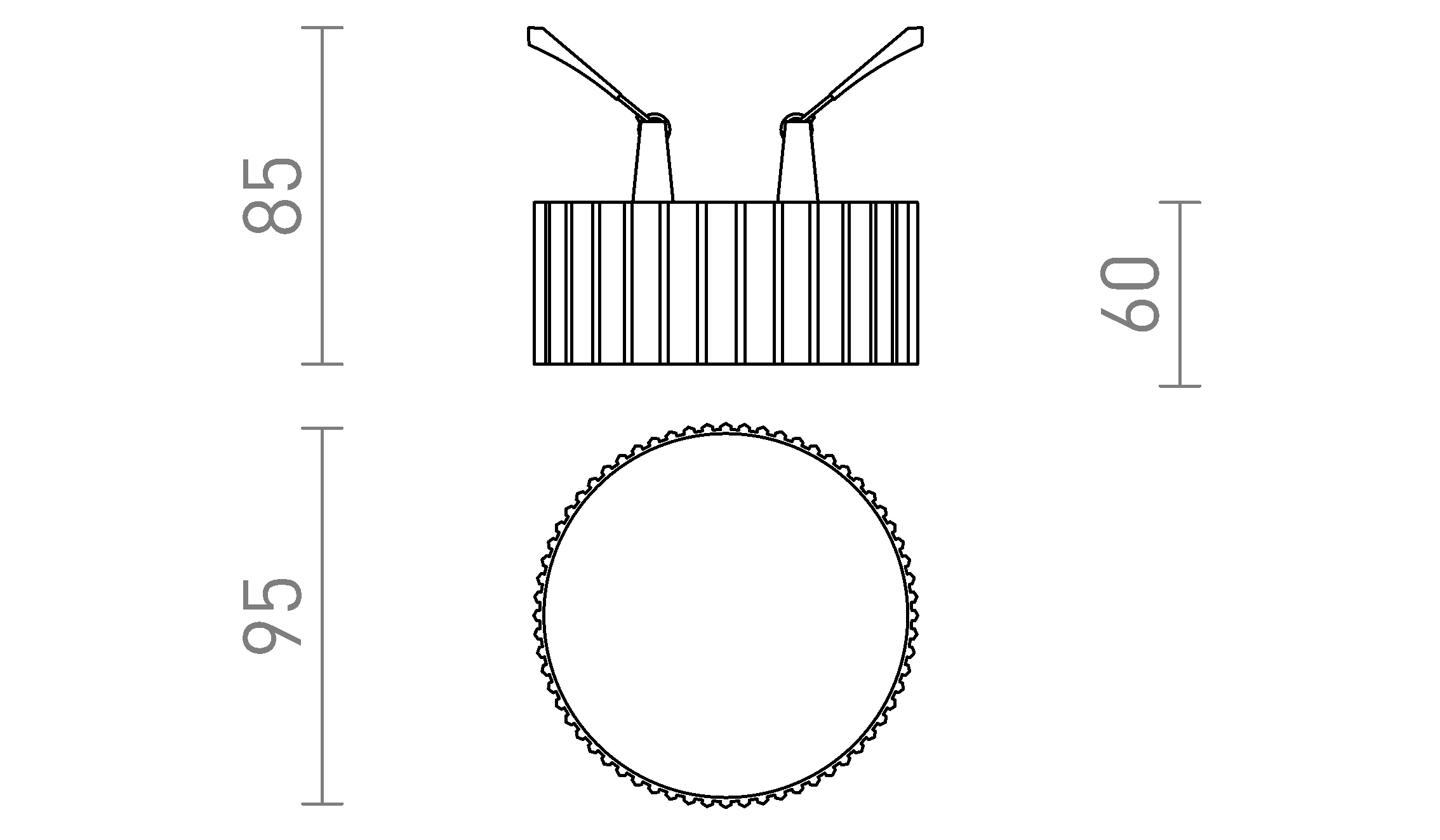 Termék vázlat – LEDRA MARENGA RL1 40 süllyesztett lámpa fehér Eco PLA 230V LED 6W 3000K
