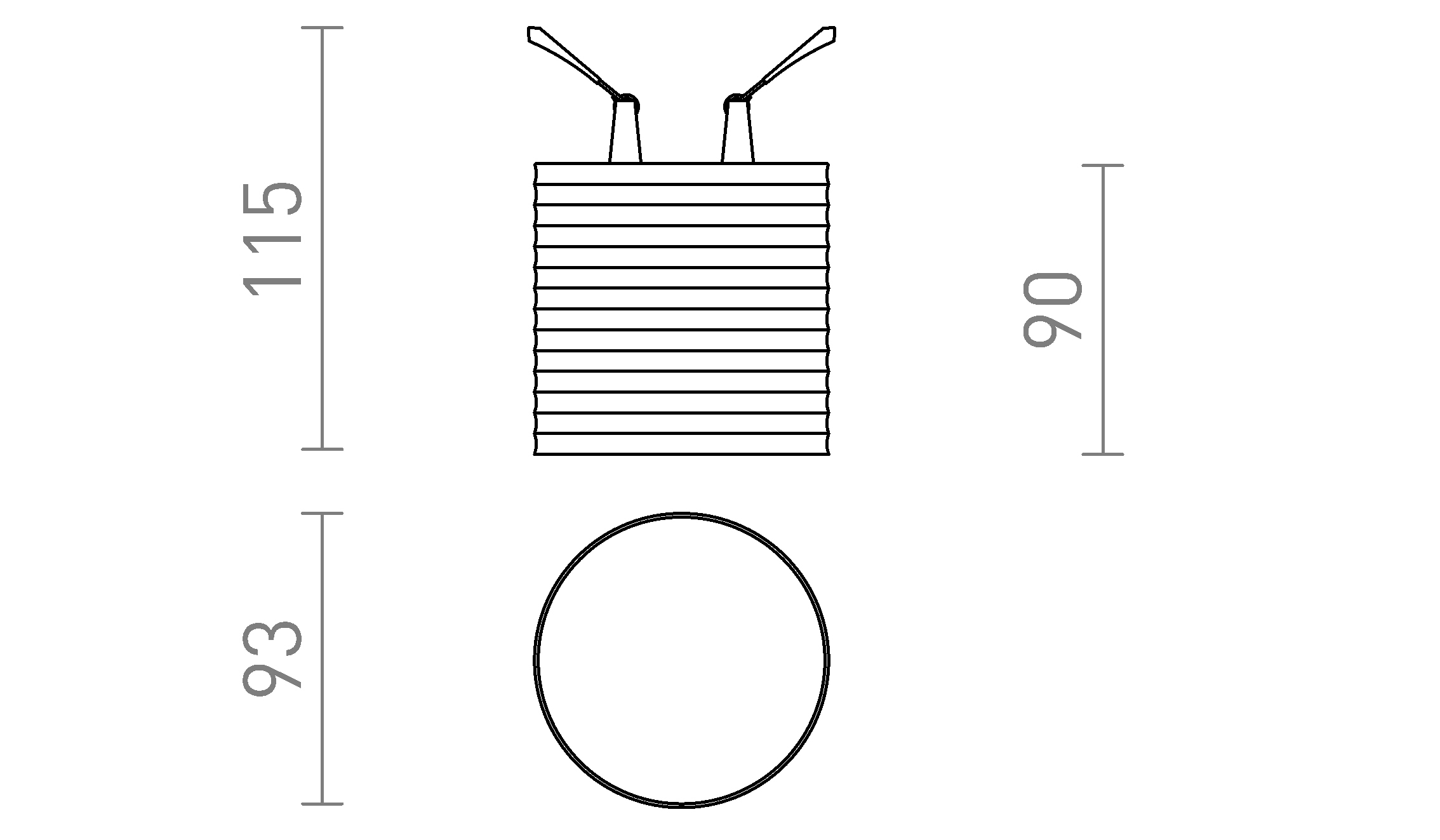 Termék vázlat – LEDRA MARENGA RR4 90 süllyesztett lámpa fehér Eco PLA 230V LED 6W 3000K