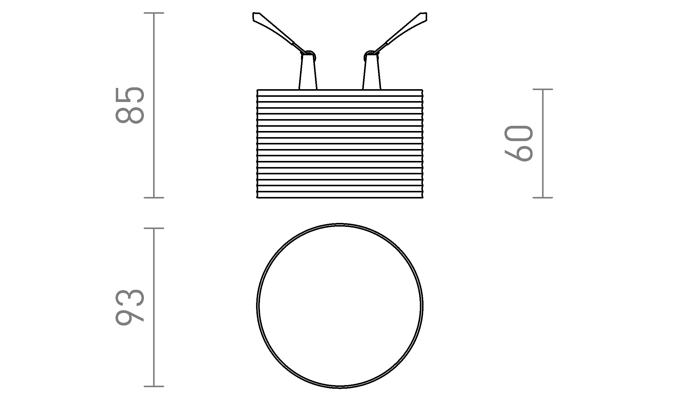 Termék vázlat – LEDRA MARENGA RR3 60 süllyesztett lámpa fehér Eco PLA 230V LED 6W 3000K