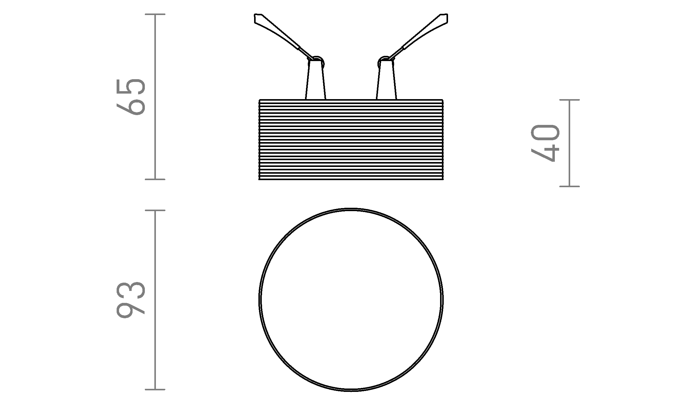 Termék vázlat – LEDRA MARENGA RR1 40 süllyesztett lámpa fehér Eco PLA 230V LED 6W 3000K