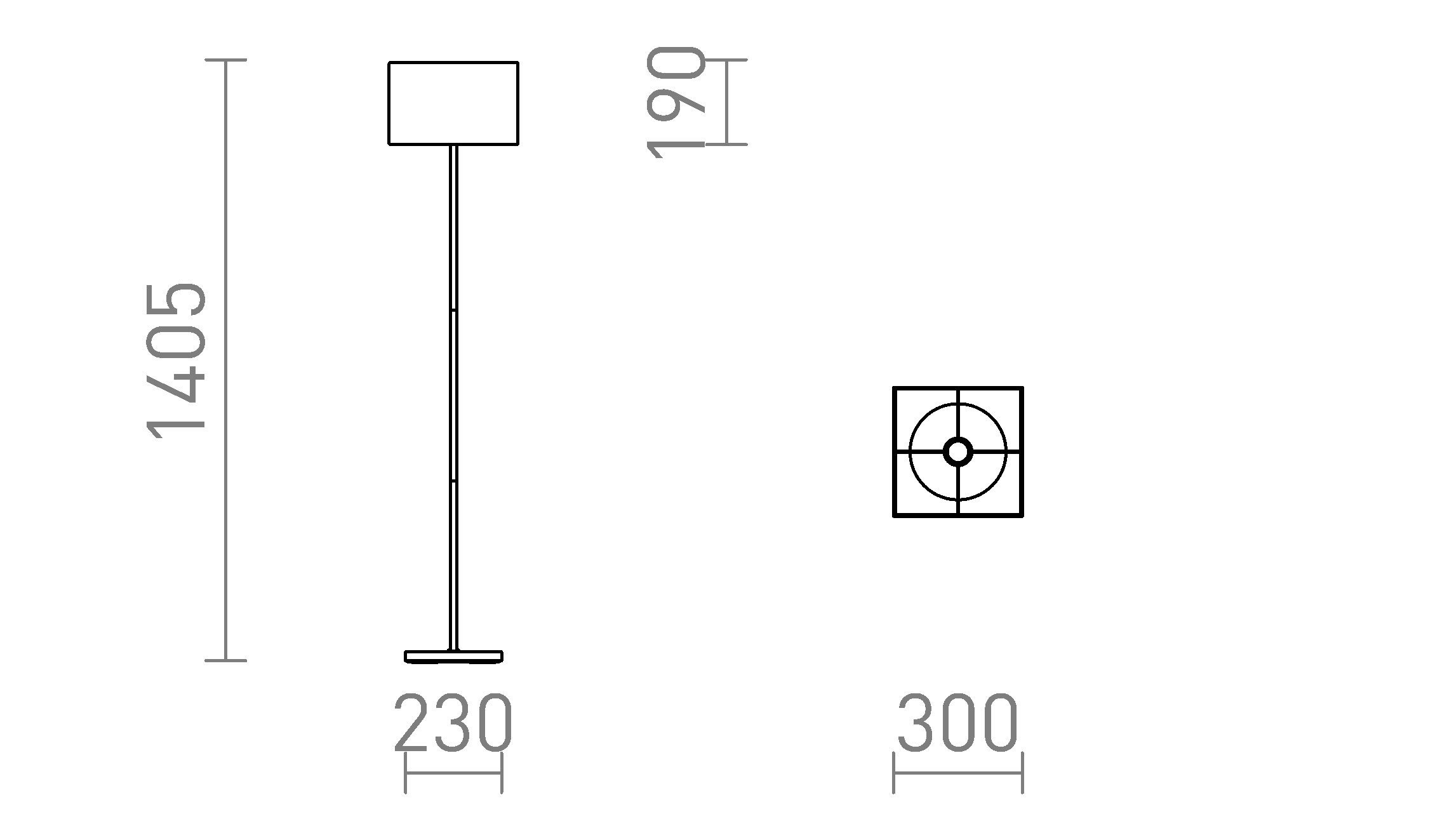 Termék vázlat – LEDRA NYC/TEMPO 30/19 állólámpa Polycotton fehér/króm 230V LED E27 15W