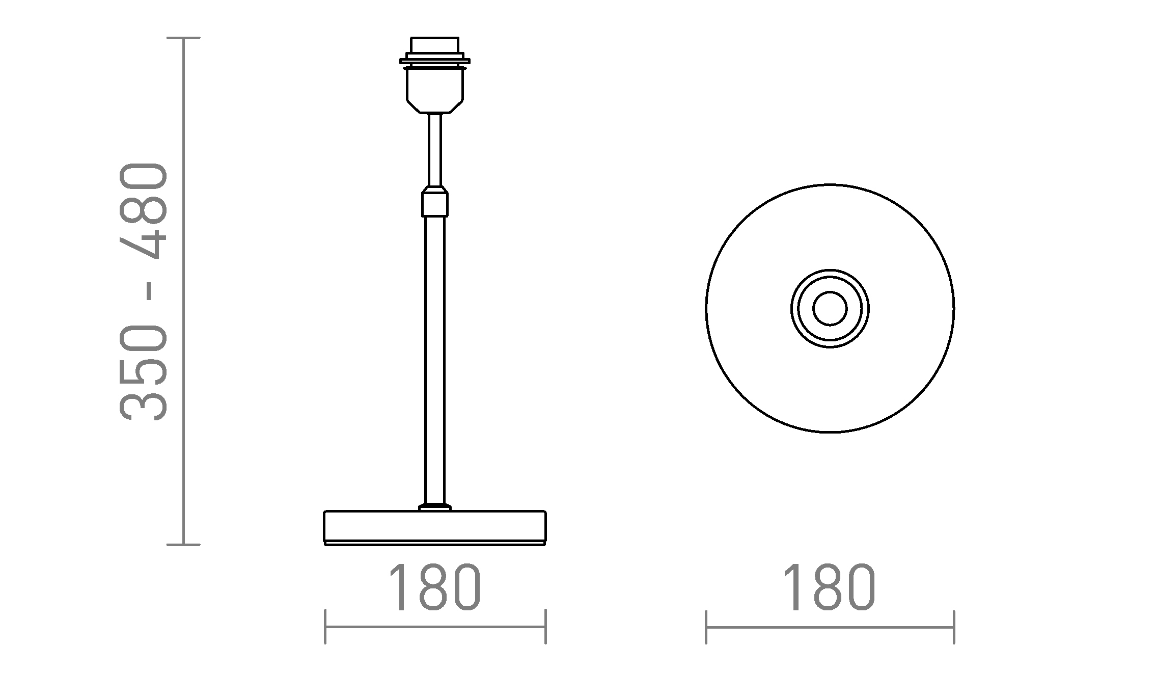 Termék vázlat – LEDRA EMMETT asztali lámpa fehér króm 230V LED E27 15W