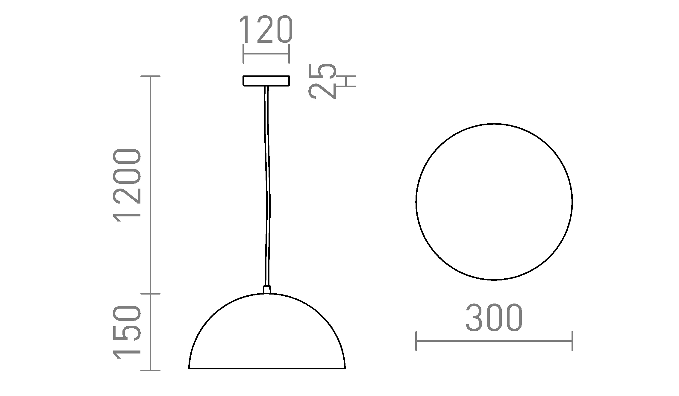 Termék vázlat – LEDRA GLADYS 30 függőlámpa fekete/aranysárga 230V LED E27 15W