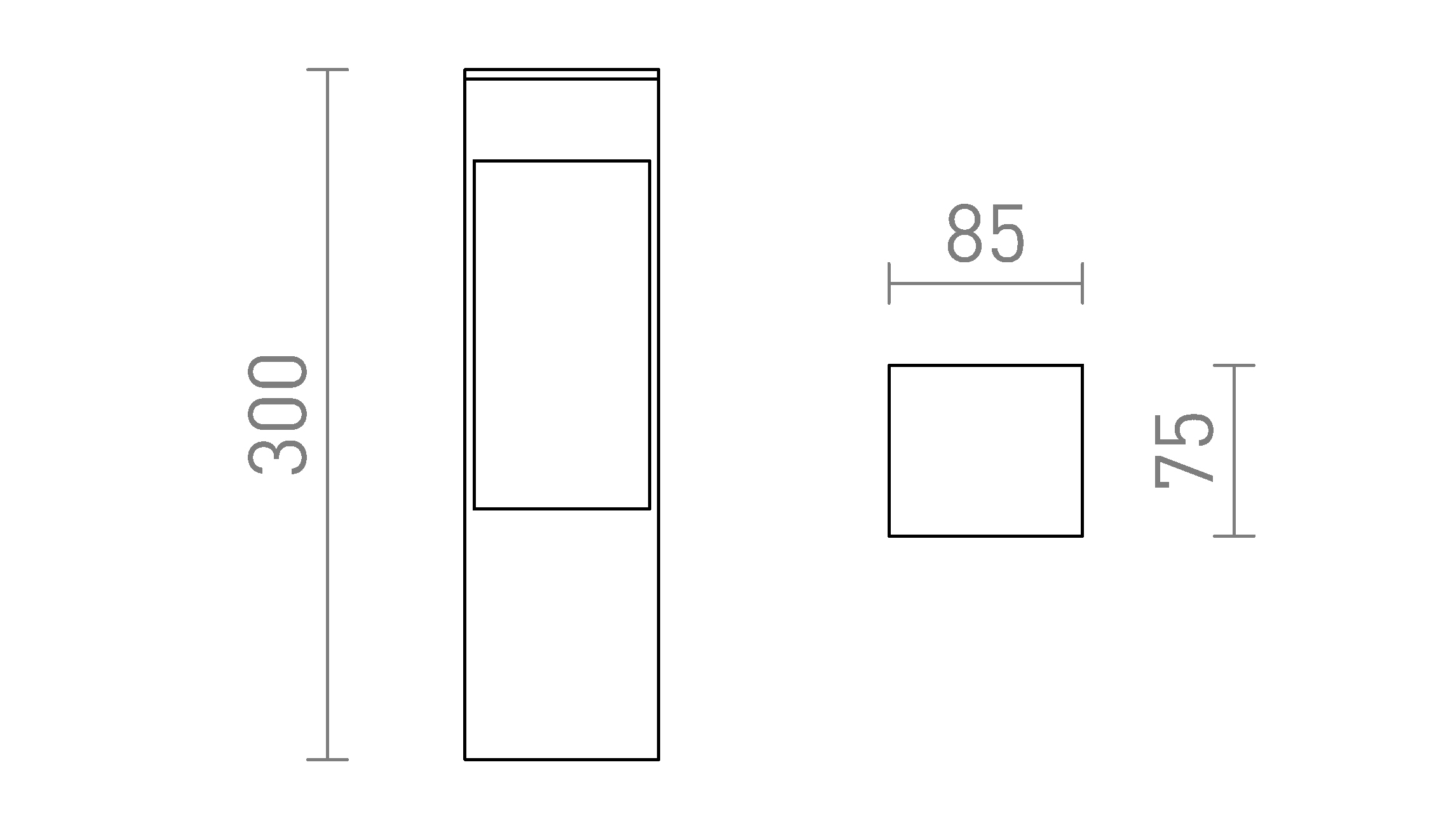 Termék vázlat – LEDRA TORIN 30 állólámpa fekete 230V LED 7W 120° IP65 3000K