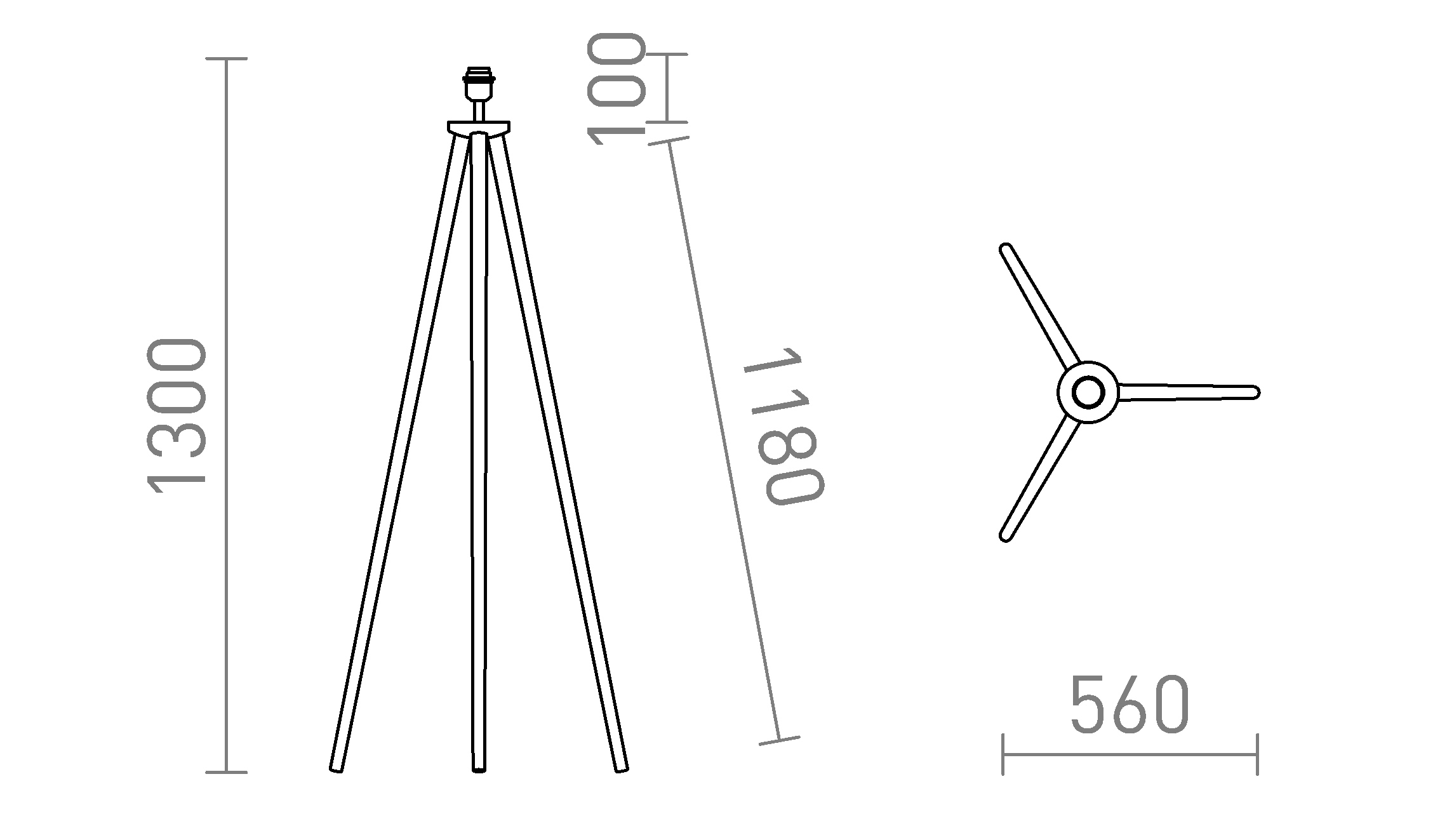 Termék vázlat – LEDRA BASCO állólámpa talapzat bambusz 230V LED E27 15W