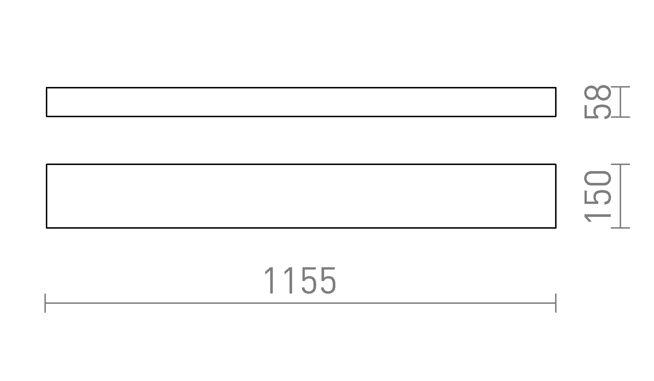 Termék vázlat – LEDRA LARISA 115X15 DIMM mennyezeti lámpa fekete 230V LED 60W 3000K