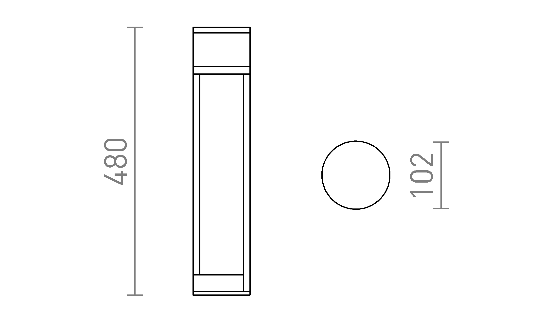 Termék vázlat – LEDRA JEAN 50 állvány aljzatokkal antracit 230V LED G9 5W IP54