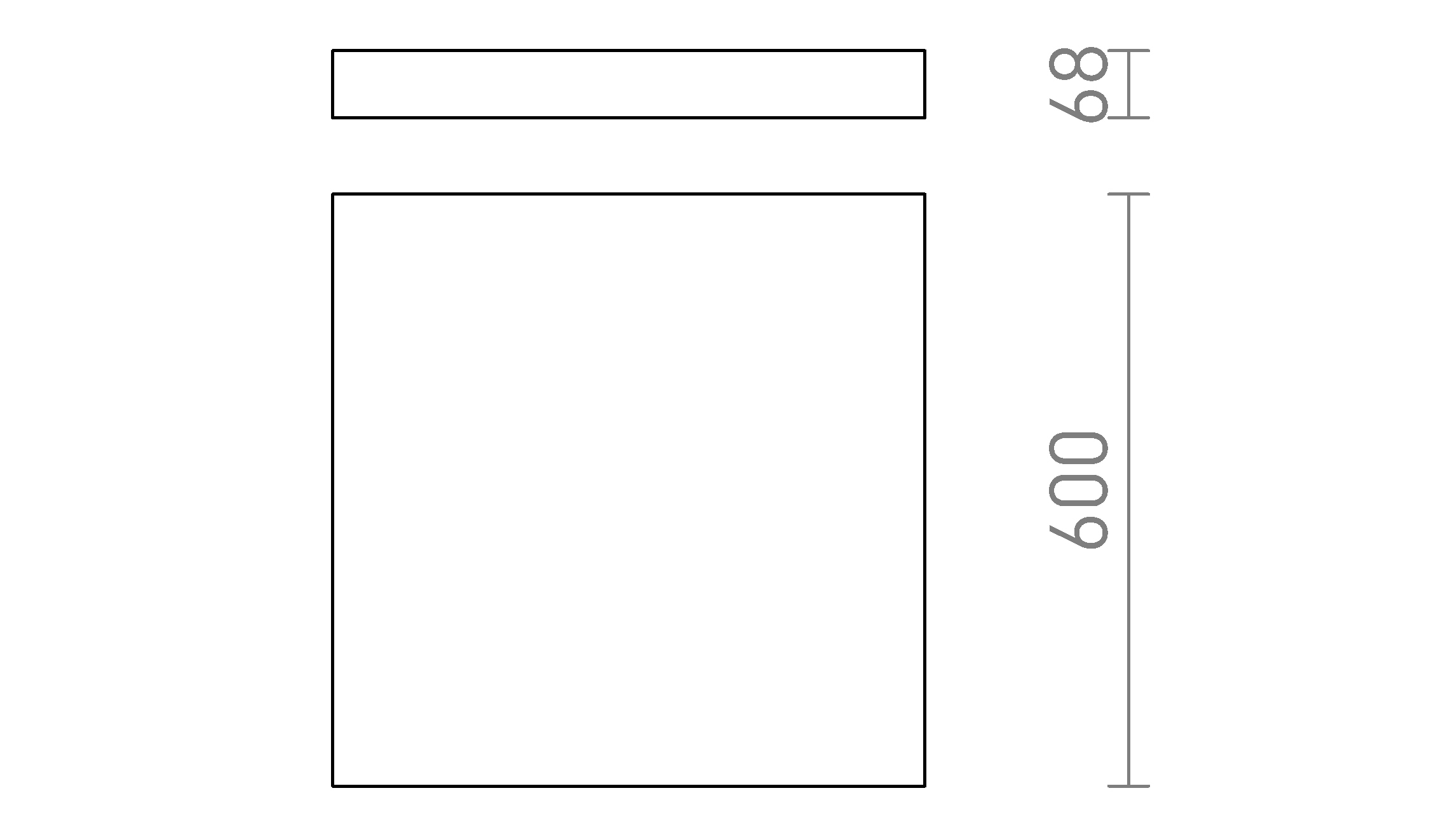 Termék vázlat – LEDRA LARISA SQ 60 DIMM mennyezeti lámpa fekete 230V LED 100W 3000K 4000K 6500K
