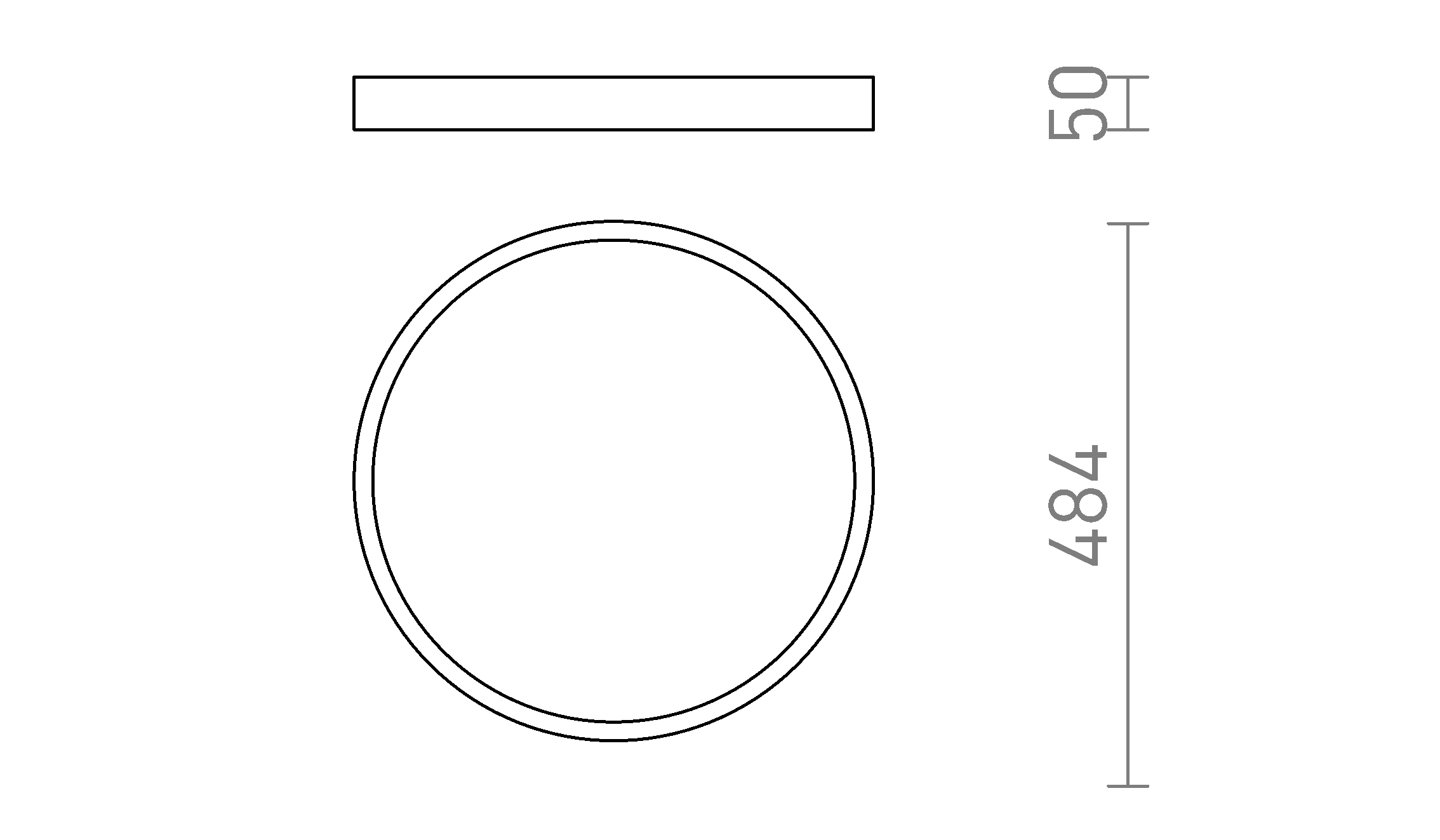 Termék vázlat – LEDRA SOLEN 49 mennyezeti lámpa szálcsiszolt sárgaréz 230V LED 42W 3000K 4000K 6000K