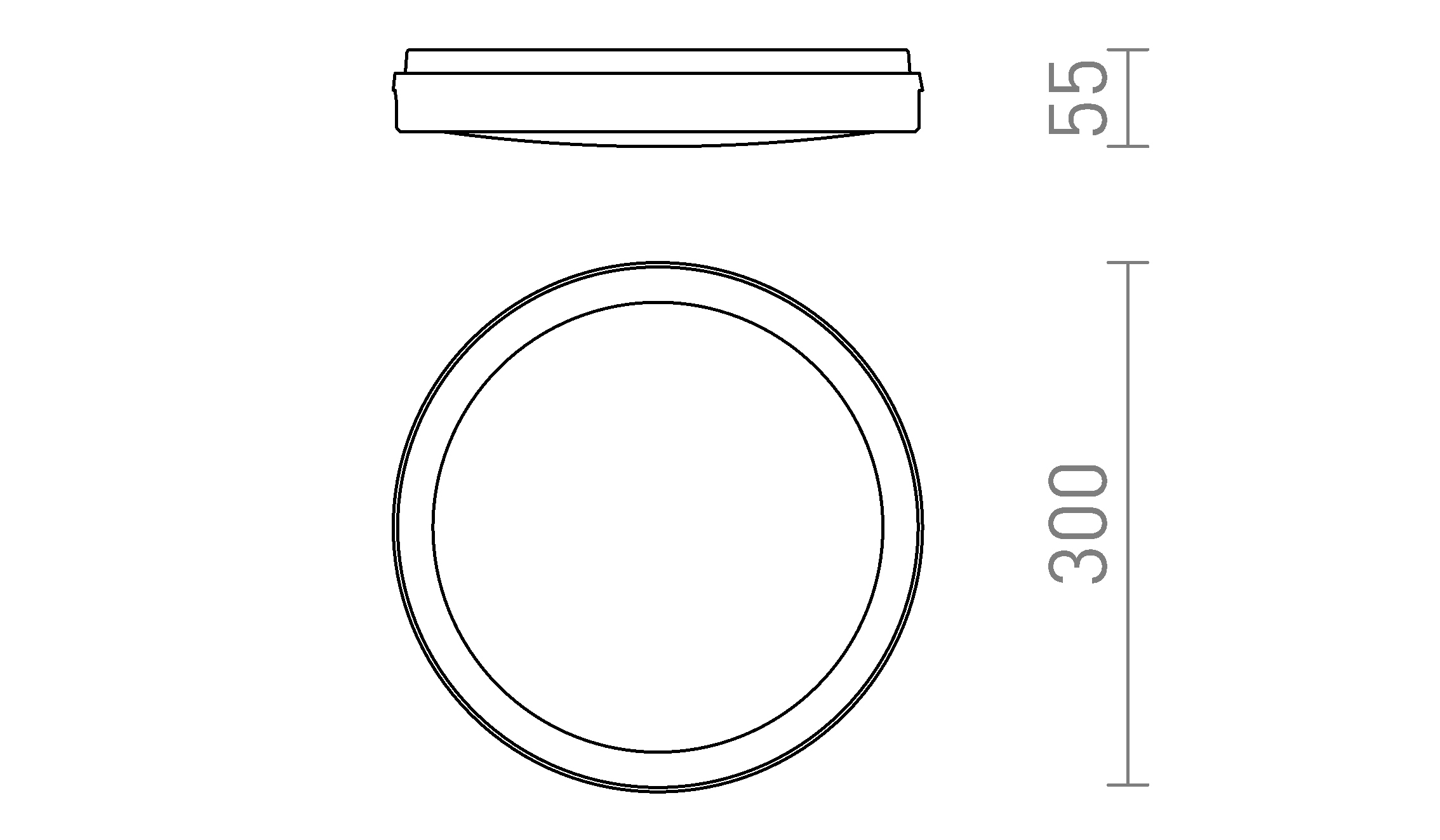 Termék vázlat – LEDRA SONO 30 felületre szerelhető fekete műanyag 230V LED 30W IP65 3000K 4000K 6000K