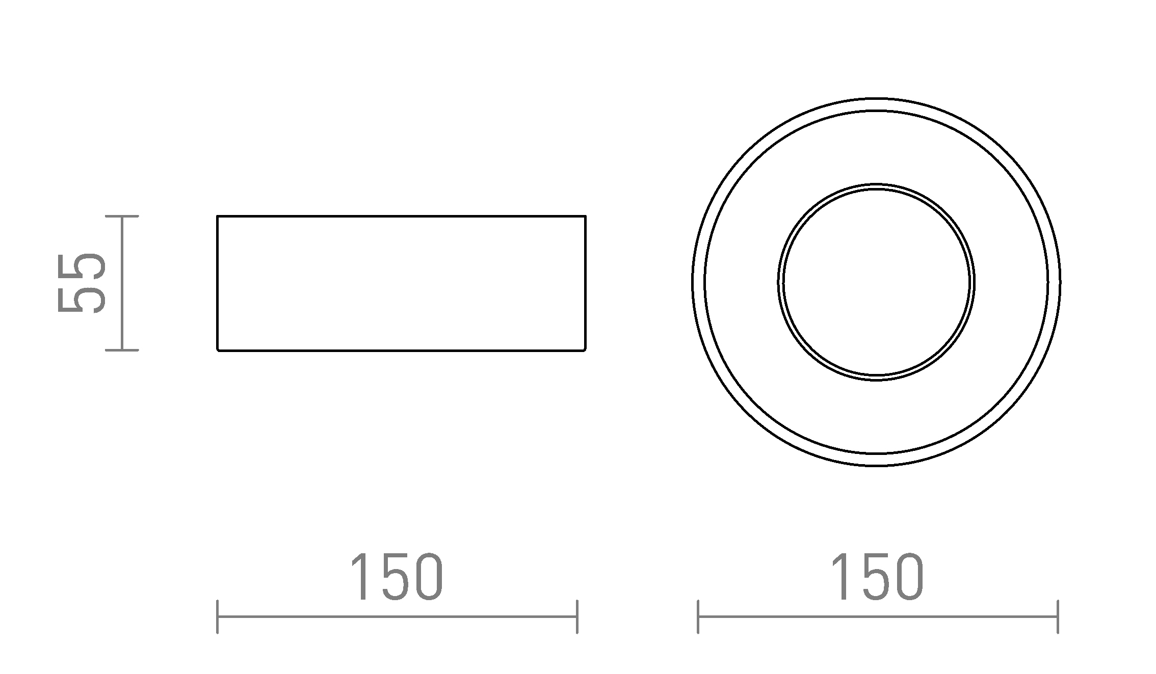 Termék vázlat – LEDRA FRAM R felületre szerelhető gipsz 230V LED GX53 7W