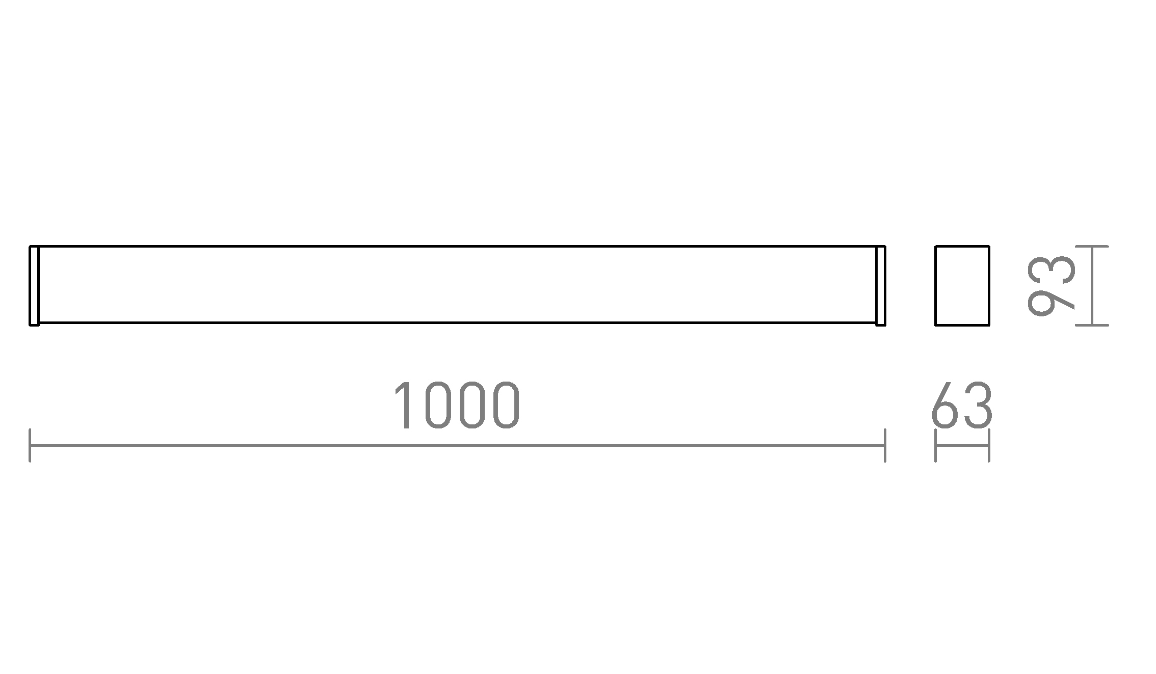 Termék vázlat – LEDRA CARME 100 felületre szerelhető fekete 230V LED 35W IP65 3000K