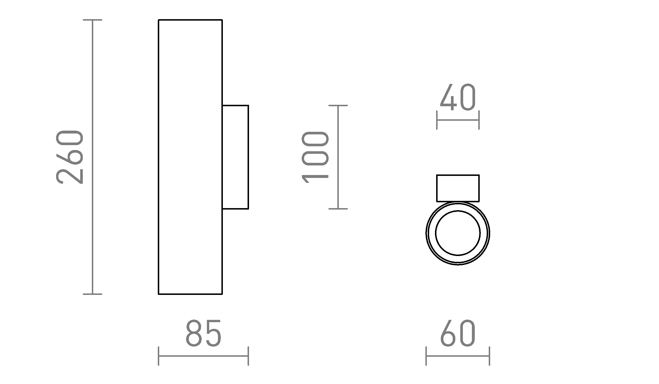 Termék vázlat – LEDRA LUKE fali lámpa réz 230V LED GU10 2x7W