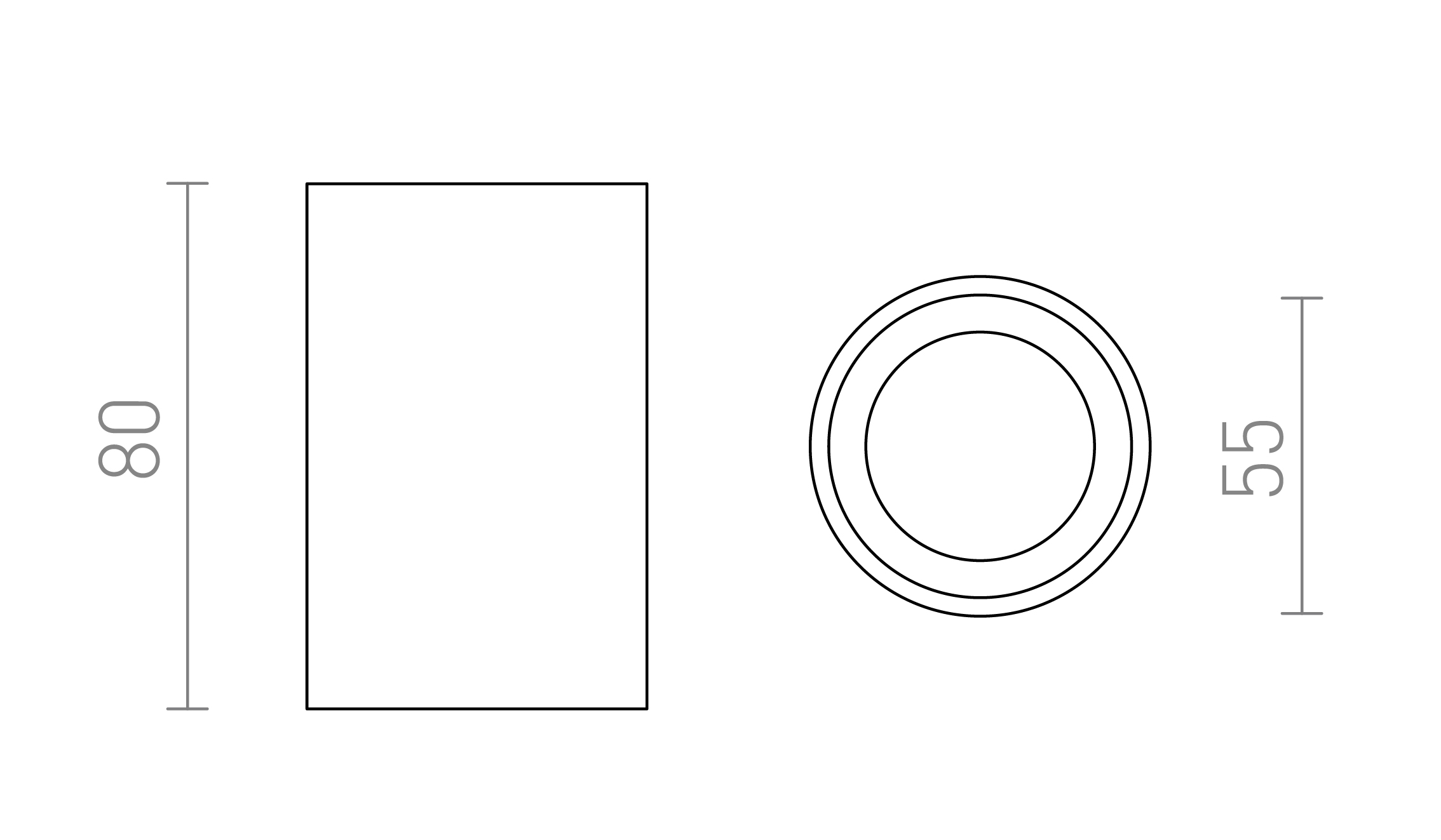 Termék vázlat – LEDRA KORNELIA 5 mennyezeti lámpa fekete 230V LED 3W IP65 3000K