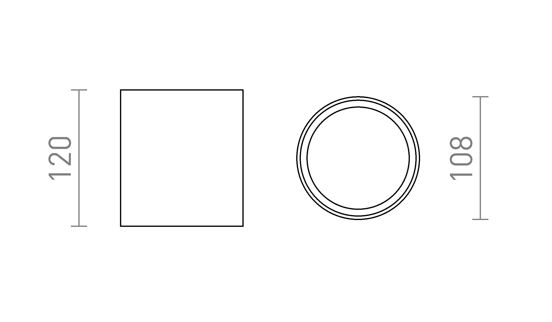 Termék vázlat – LEDRA KORNELIA 10 mennyezeti lámpa fekete 230V LED 15W IP65 3000K
