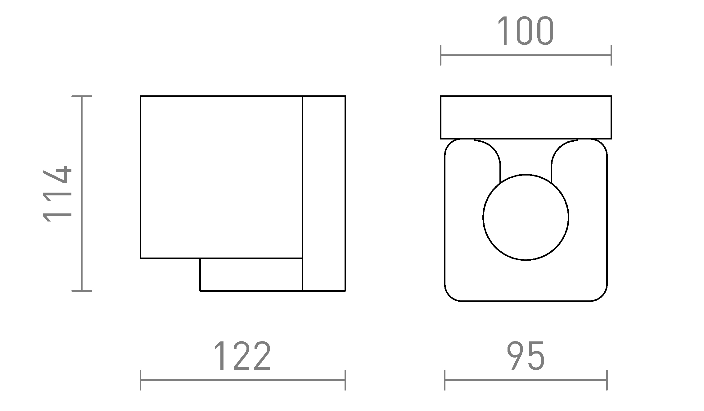 Termék vázlat – LEDRA PHILLY fali lámpa fekete opálüveg 230V LED G9 7W