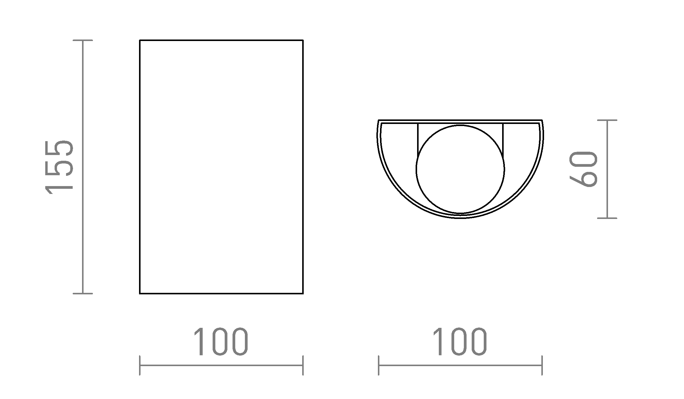 Termék vázlat – LEDRA CAPRI R fali lámpa csiszolt bronz 230V LED GU10 2x9W