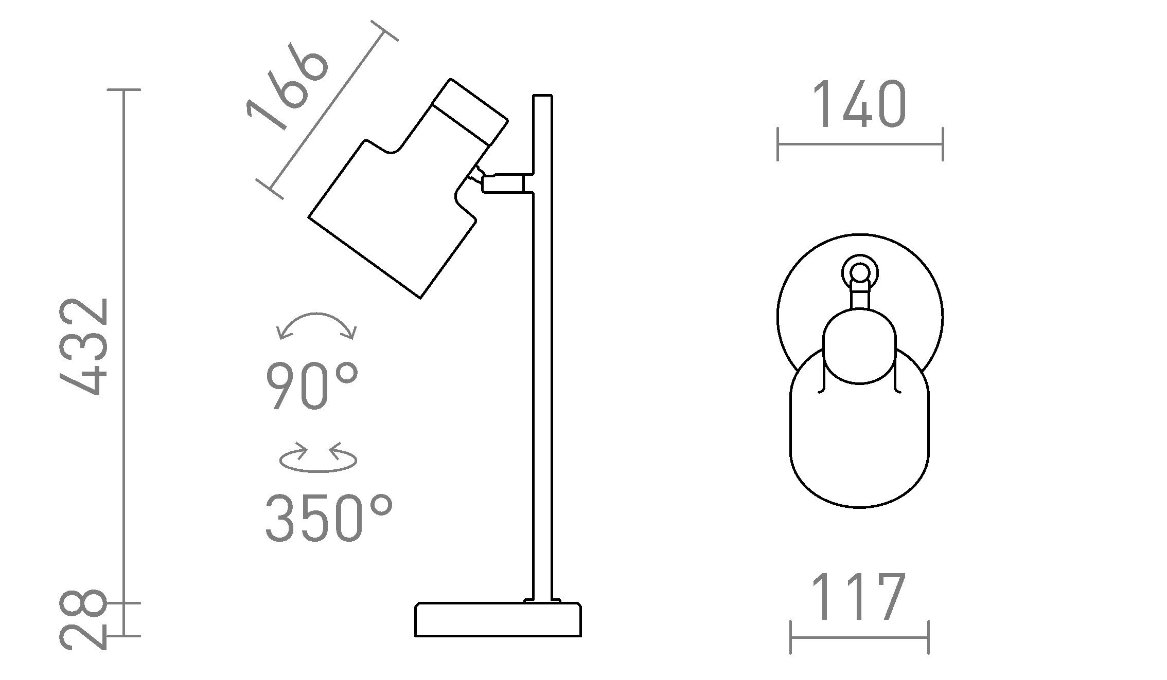 Termék vázlat – LEDRA DIVINA asztali lámpa sárgaréz/dekoratív fekete márvány 230V LED E27 5W