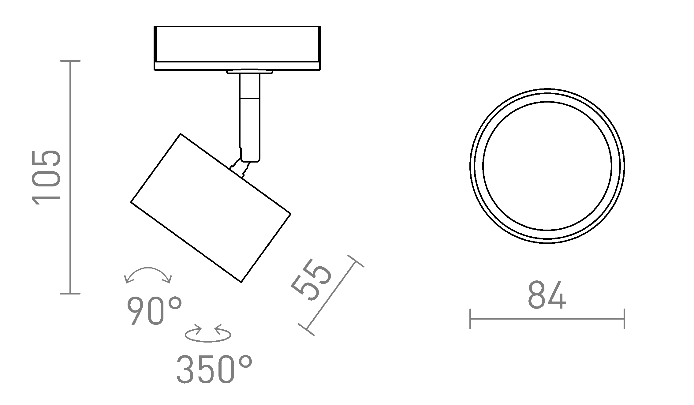 Termék vázlat – LEDRA PIXEL egyáramkörös sínre fehér 230V LED GX53 7W