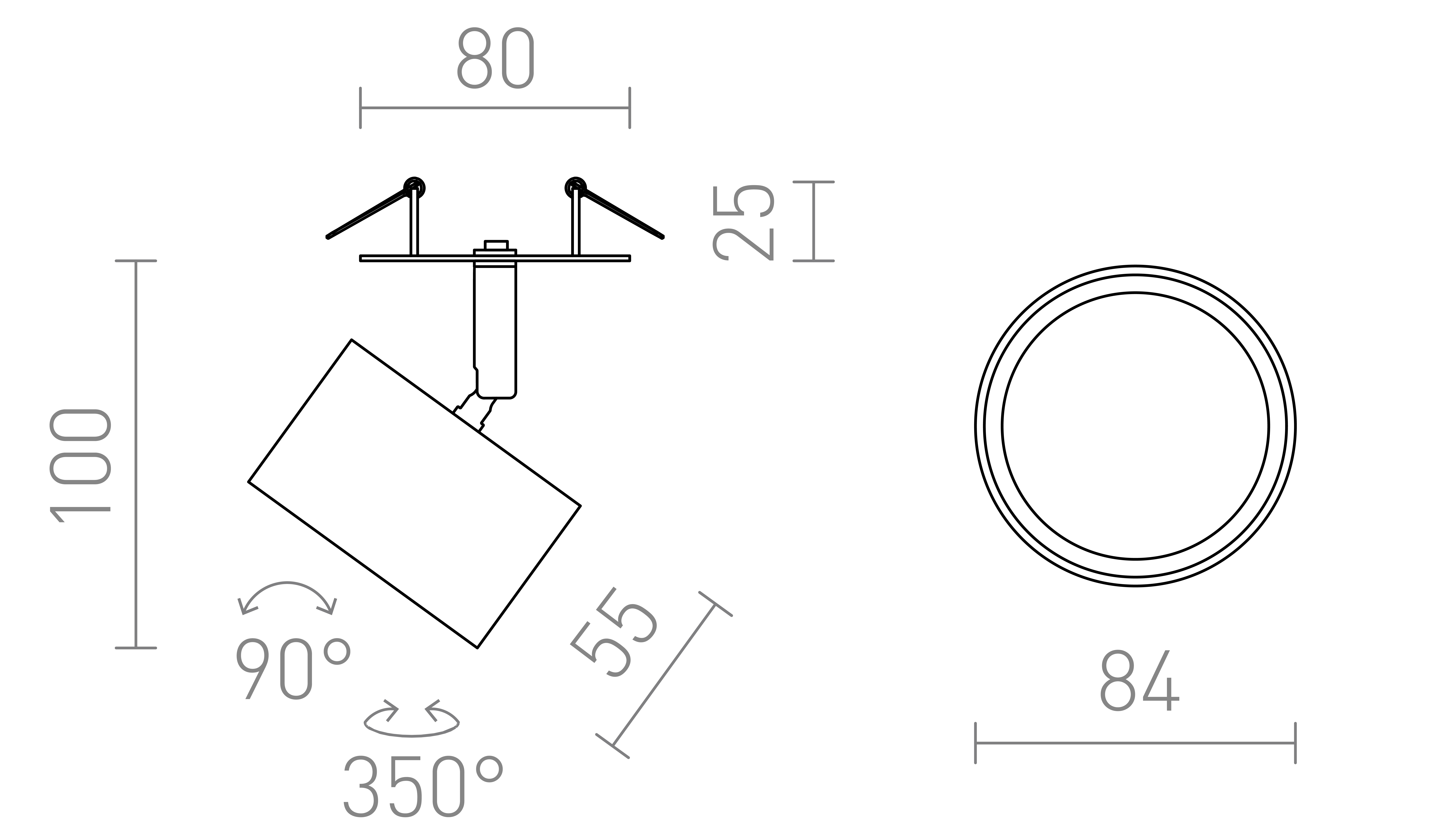 Termék vázlat – LEDRA PIXEL süllyesztett lámpa fehér 230V LED GX53 7W