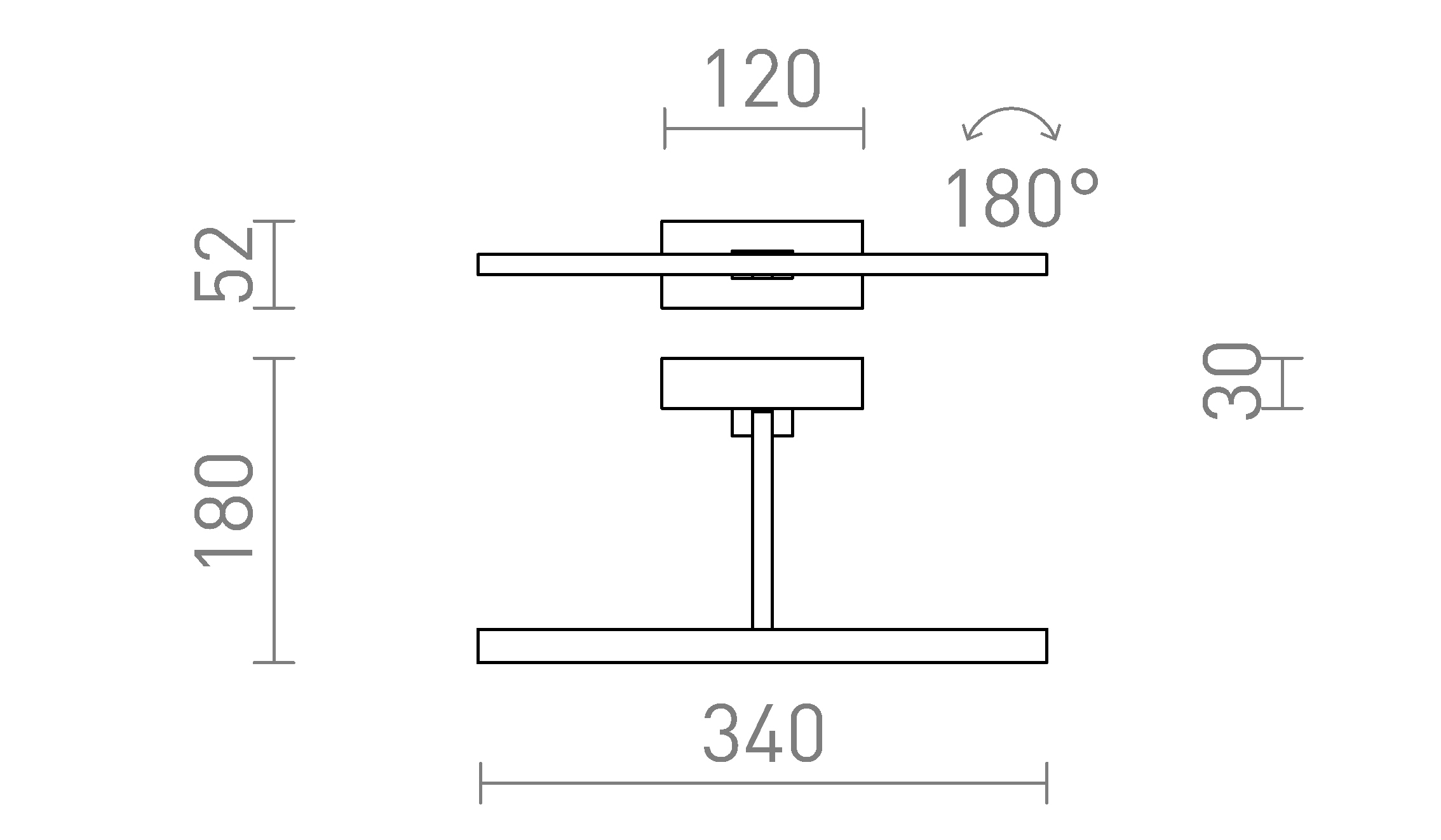 Termék vázlat – LEDRA FRESCO 34 fali lámpa antikolt sárgaréz 230V LED 6W 3000K