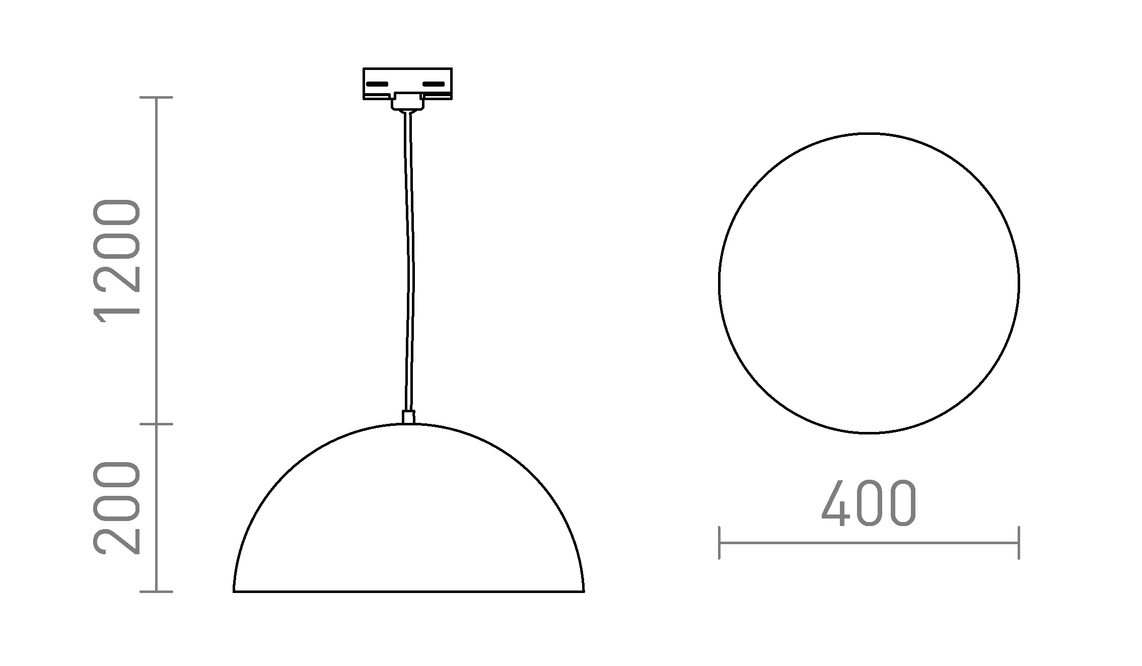 Termék vázlat – LEDRA GLADYS 40 háromáramkörös sínre fehér/fehér 230V LED E27 15W