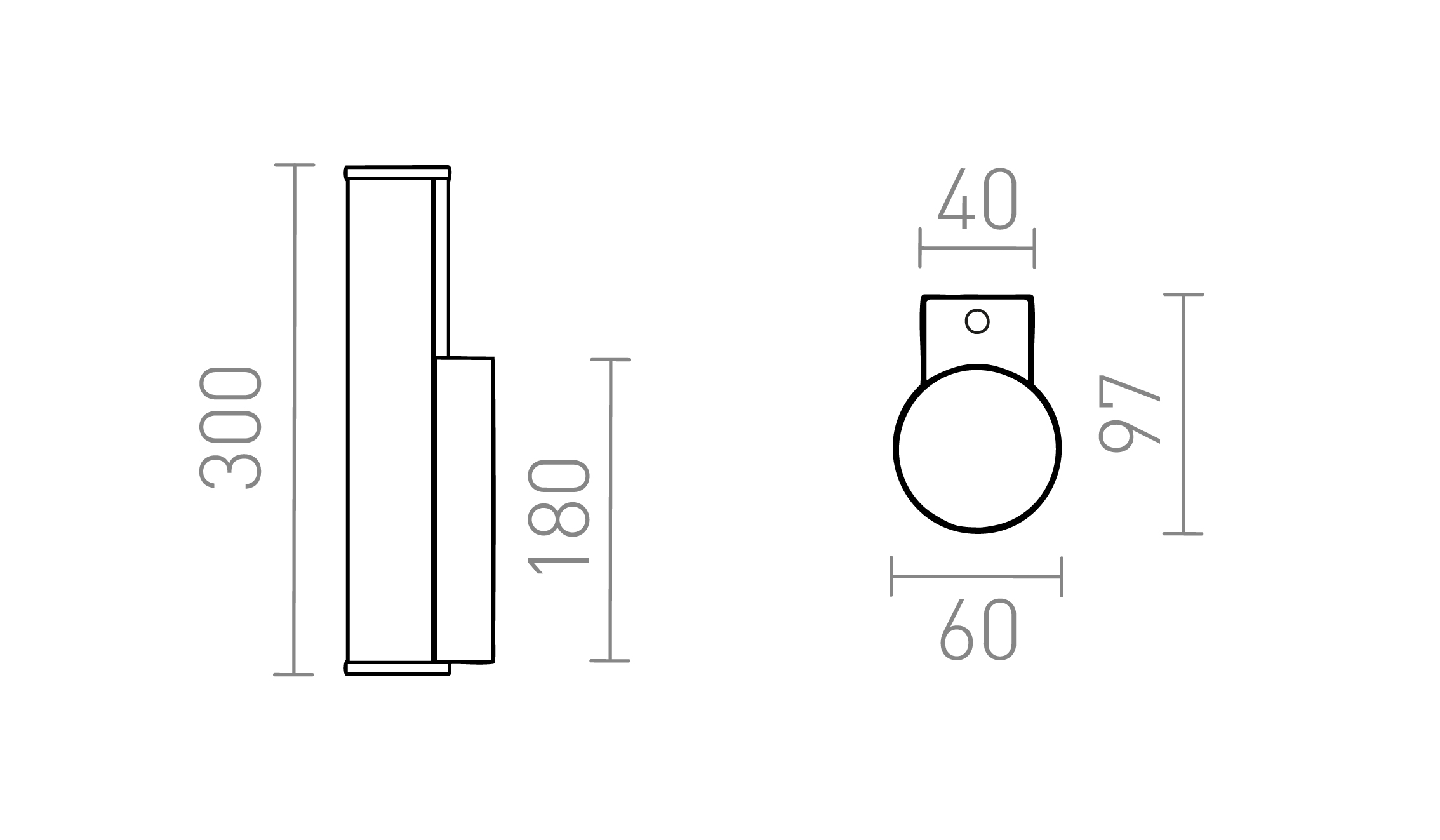 Termék vázlat – LEDRA STELLA fali lámpa króm 230V LED 7W IP44 3000K