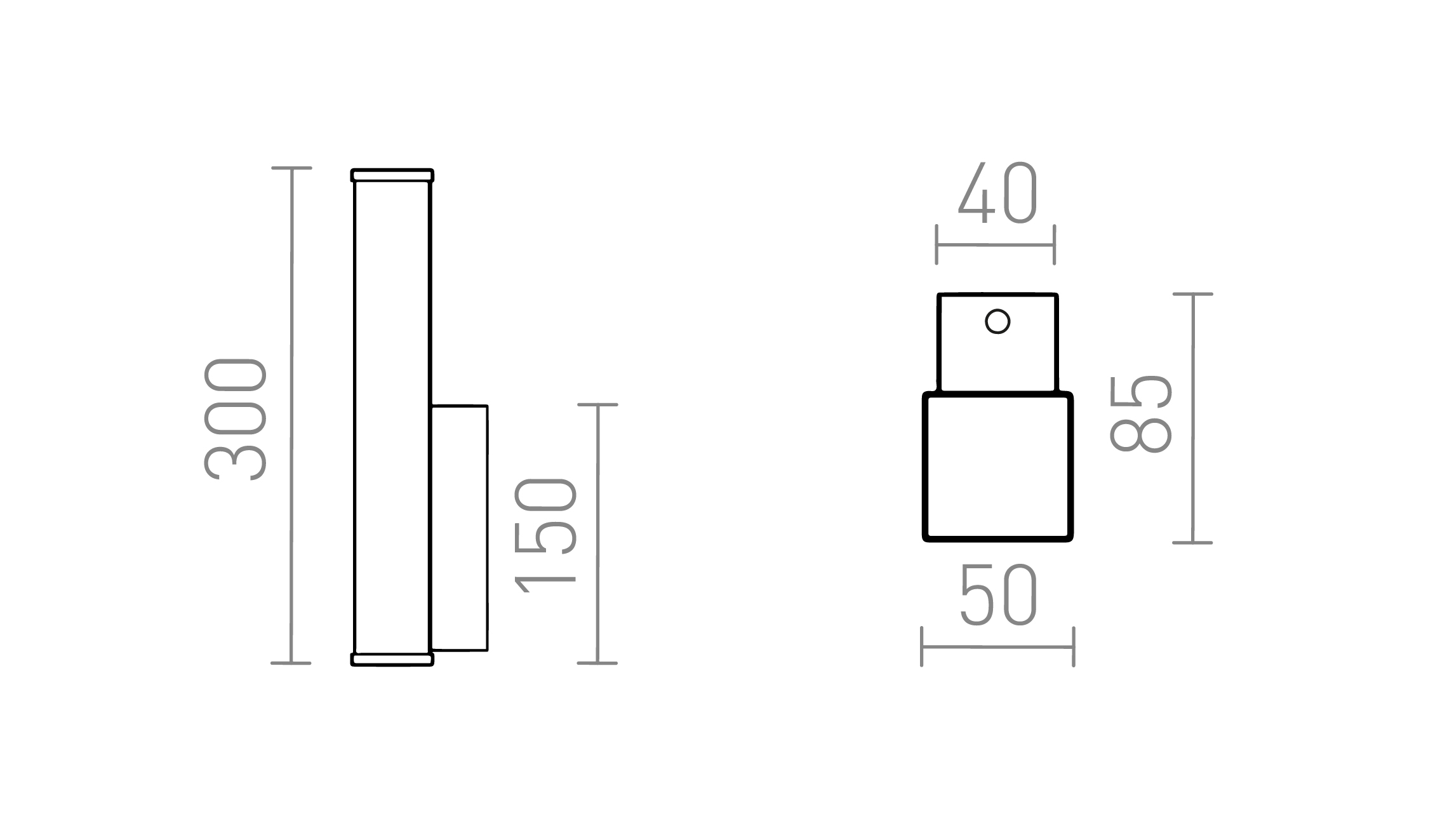 Termék vázlat – LEDRA ALLAN fali lámpa króm 230V LED 7W IP44 3000K