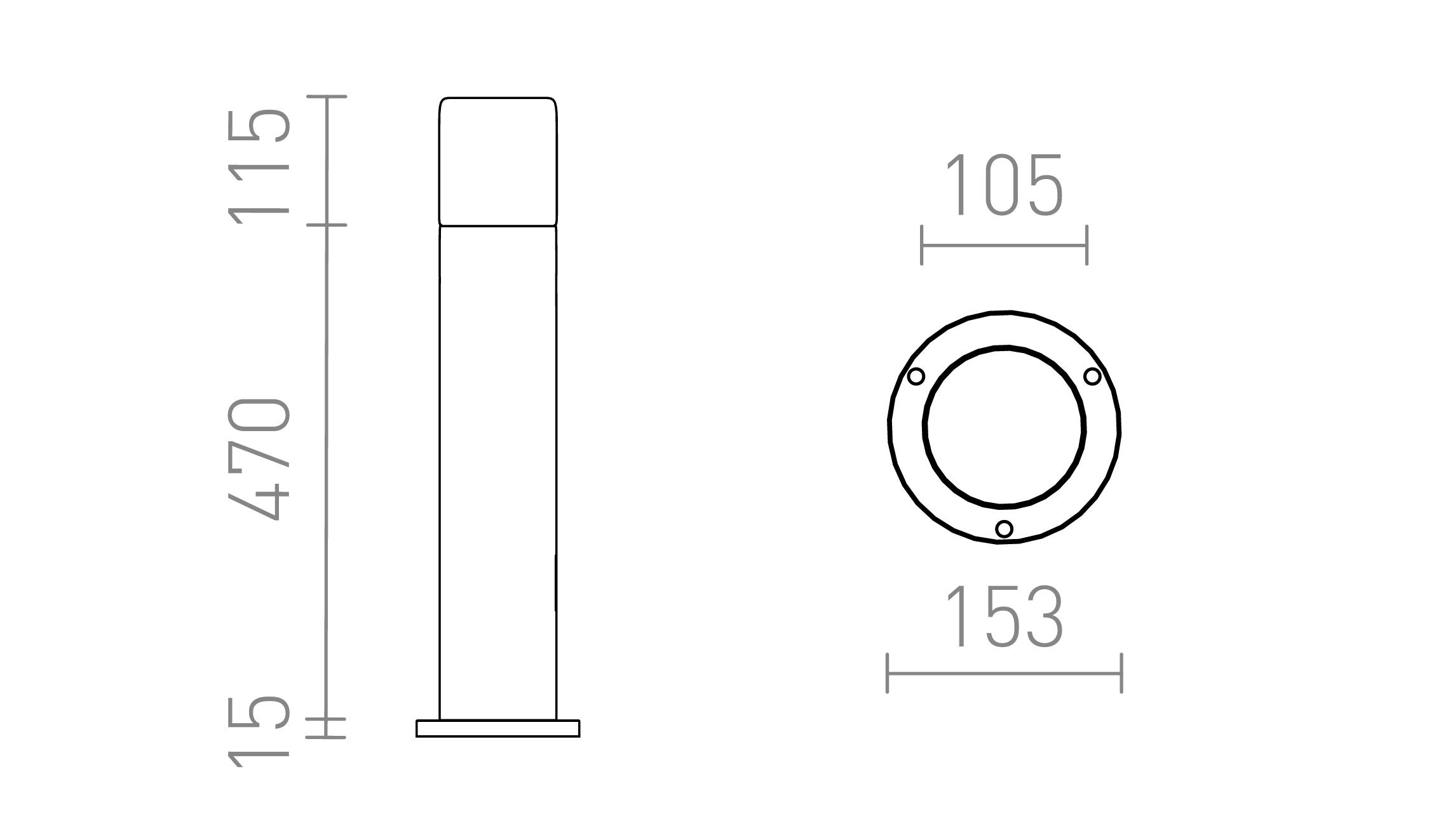 Termék vázlat – LEDRA QUINN 60 állólámpa fekete borostyánsárga üveg 230V LED E27 11W IP54