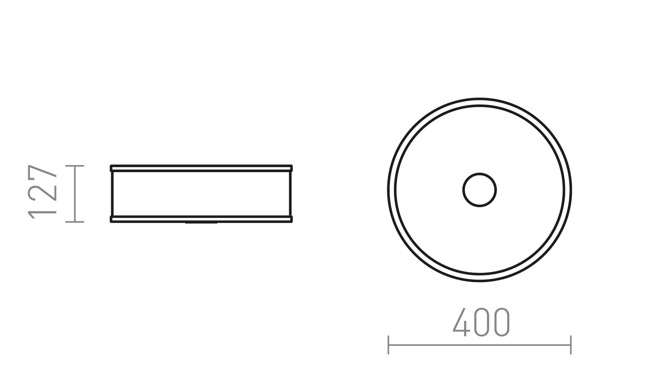 Termék vázlat – LEDRA CASSABLANCA LED 40 mennyezeti lámpa króm 230V LED 35W 3000K