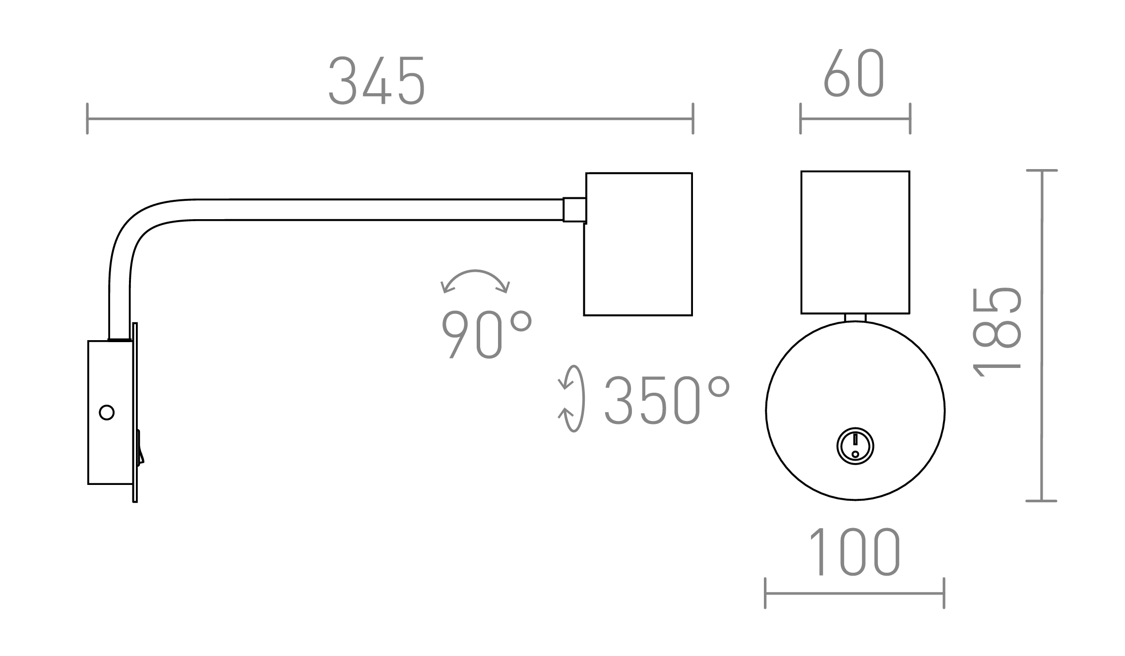 Termék vázlat – LEDRA FILIP karos fehér 230V LED GU10 5W