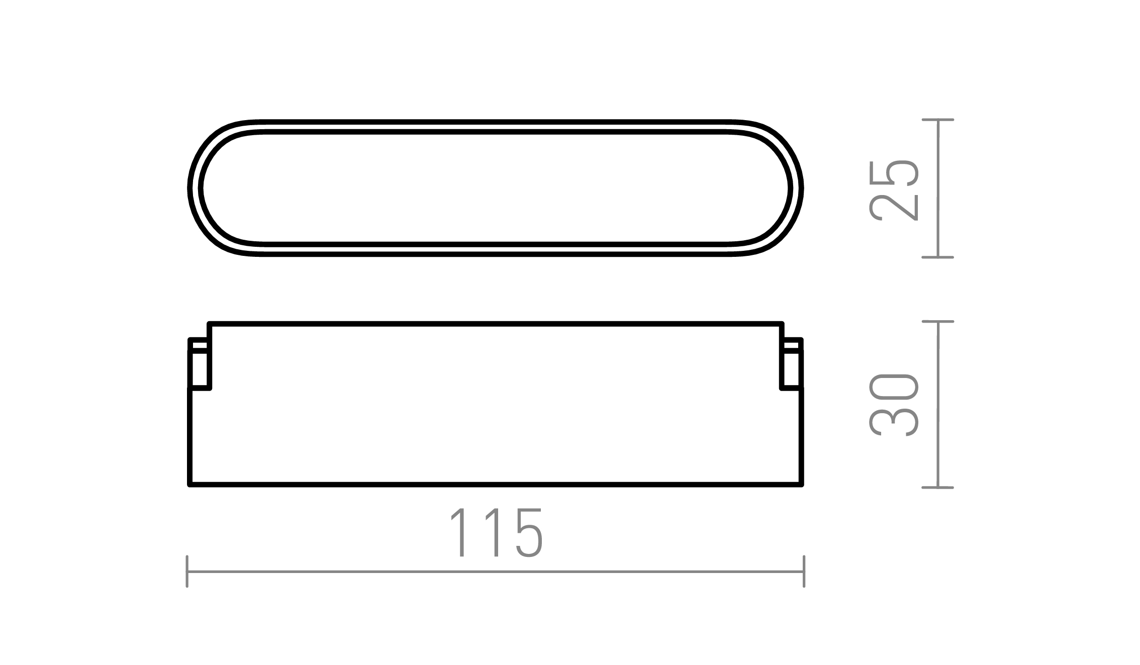 Termék vázlat – LEDRA OXONIA 11 a WEGA/WAWE rendszerekhez fekete 24= LED 6W 110° 3000K 4000K 5700K