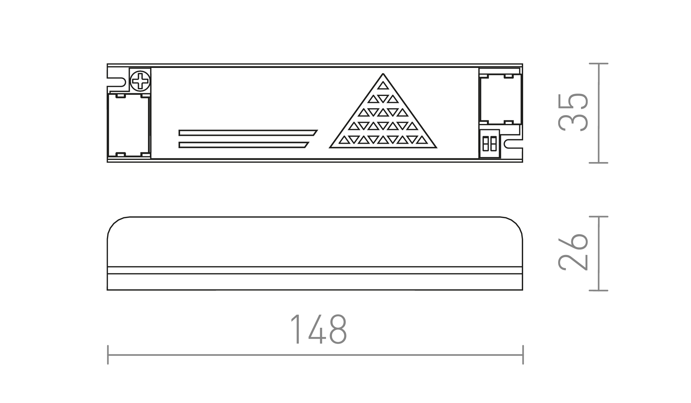 Termék vázlat – LEDRA WAVE driver 230V/24= 100W