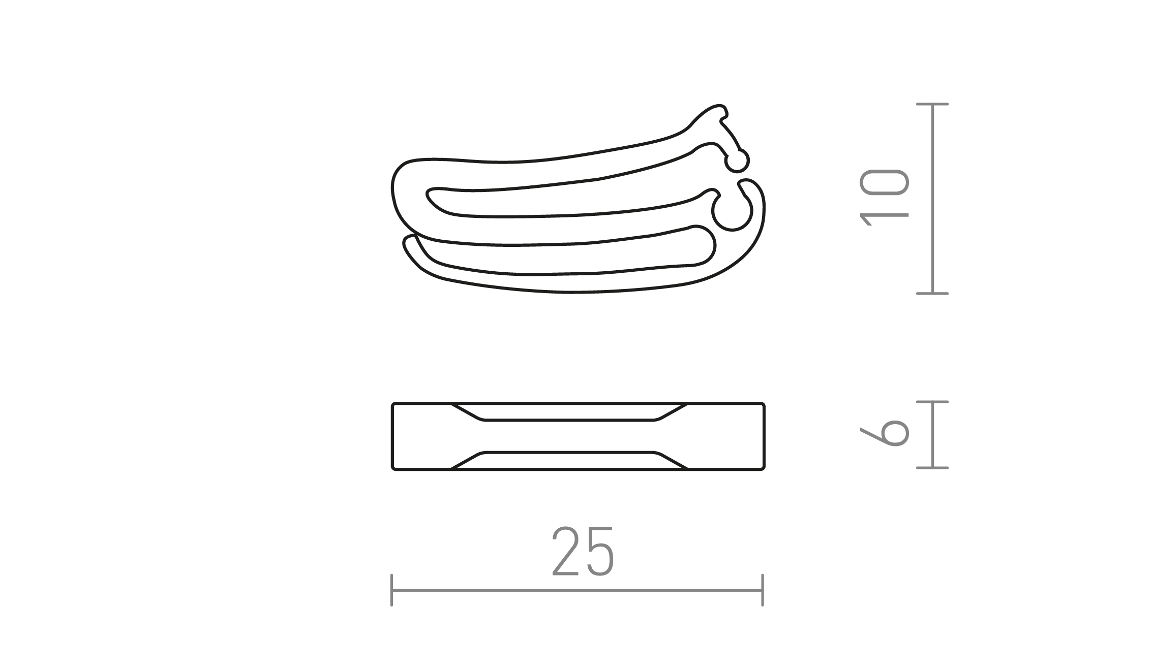 Termék vázlat – LEDRA WAVE végzáró kapocs fekete