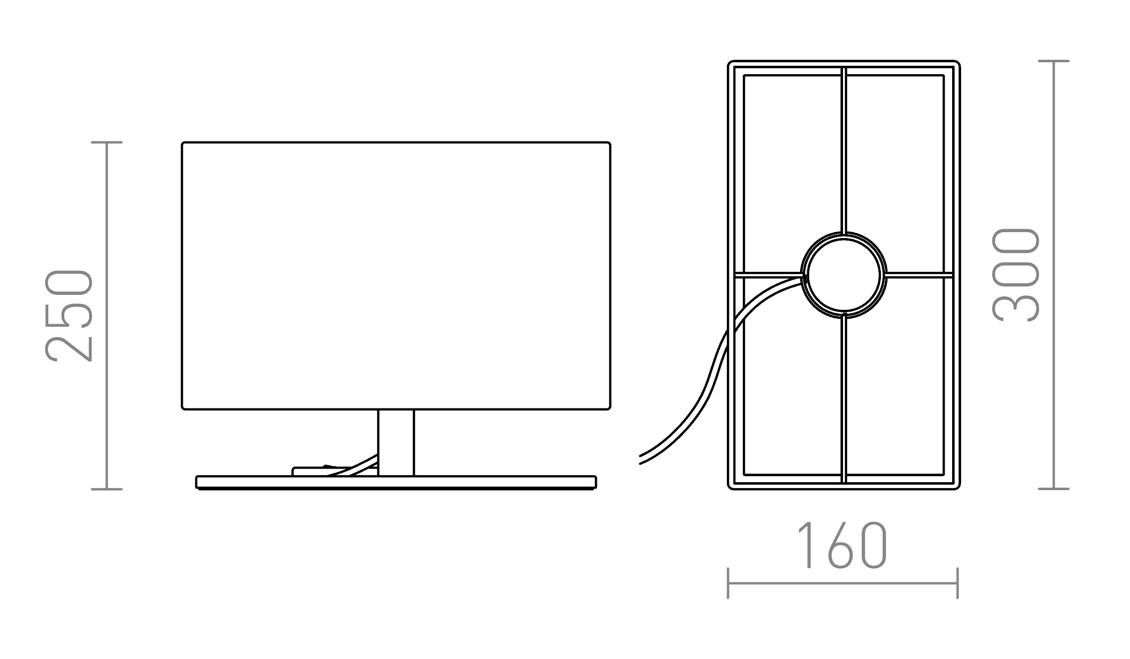 Termék vázlat – LEDRA PLAZA S asztali lámpa fehér króm 230V LED E27 15W