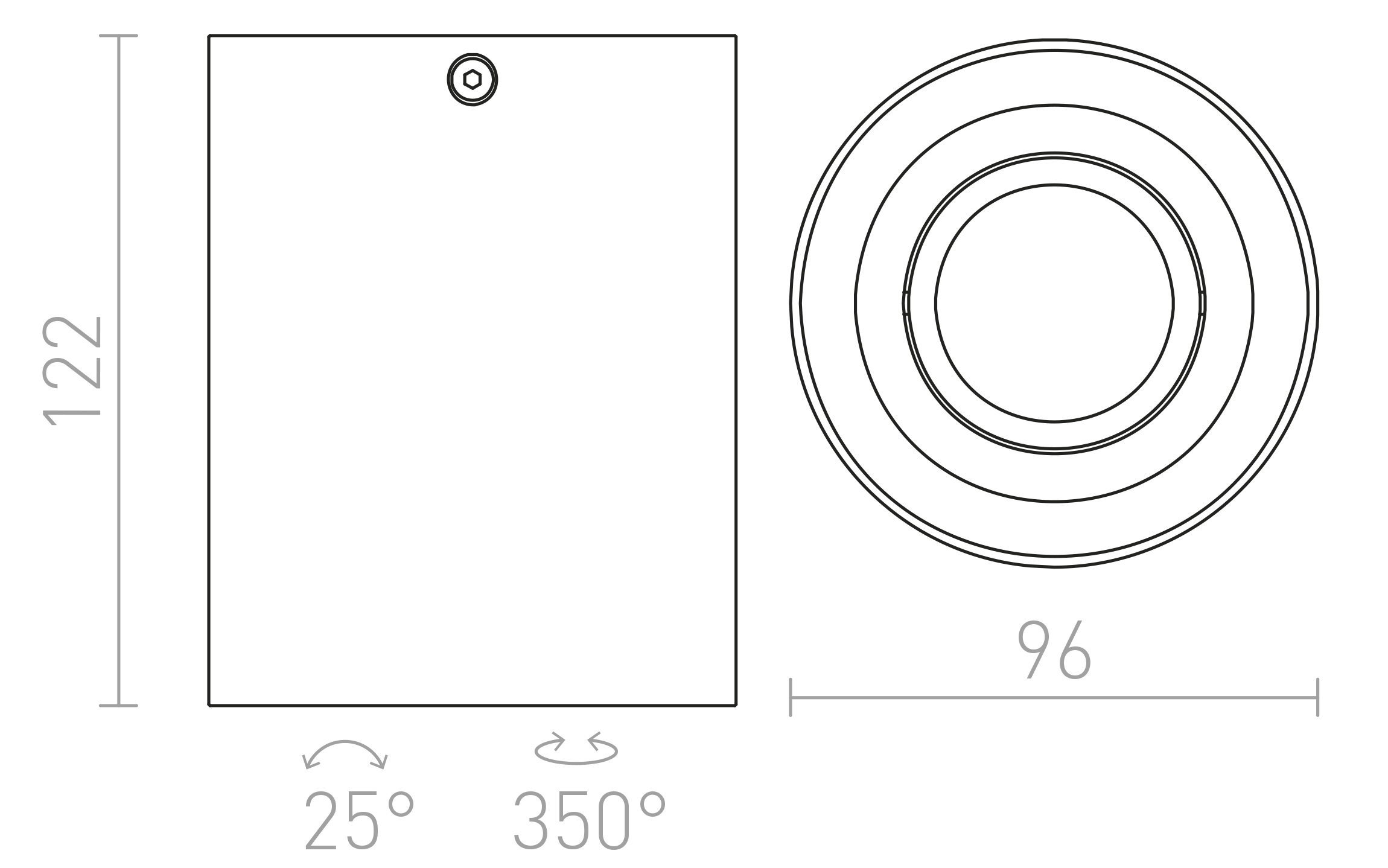 Termék vázlat – LEDRA MILANO I mennyezeti lámpa matt fekete szálcsiszolt alumínium 230V GU10 35W
