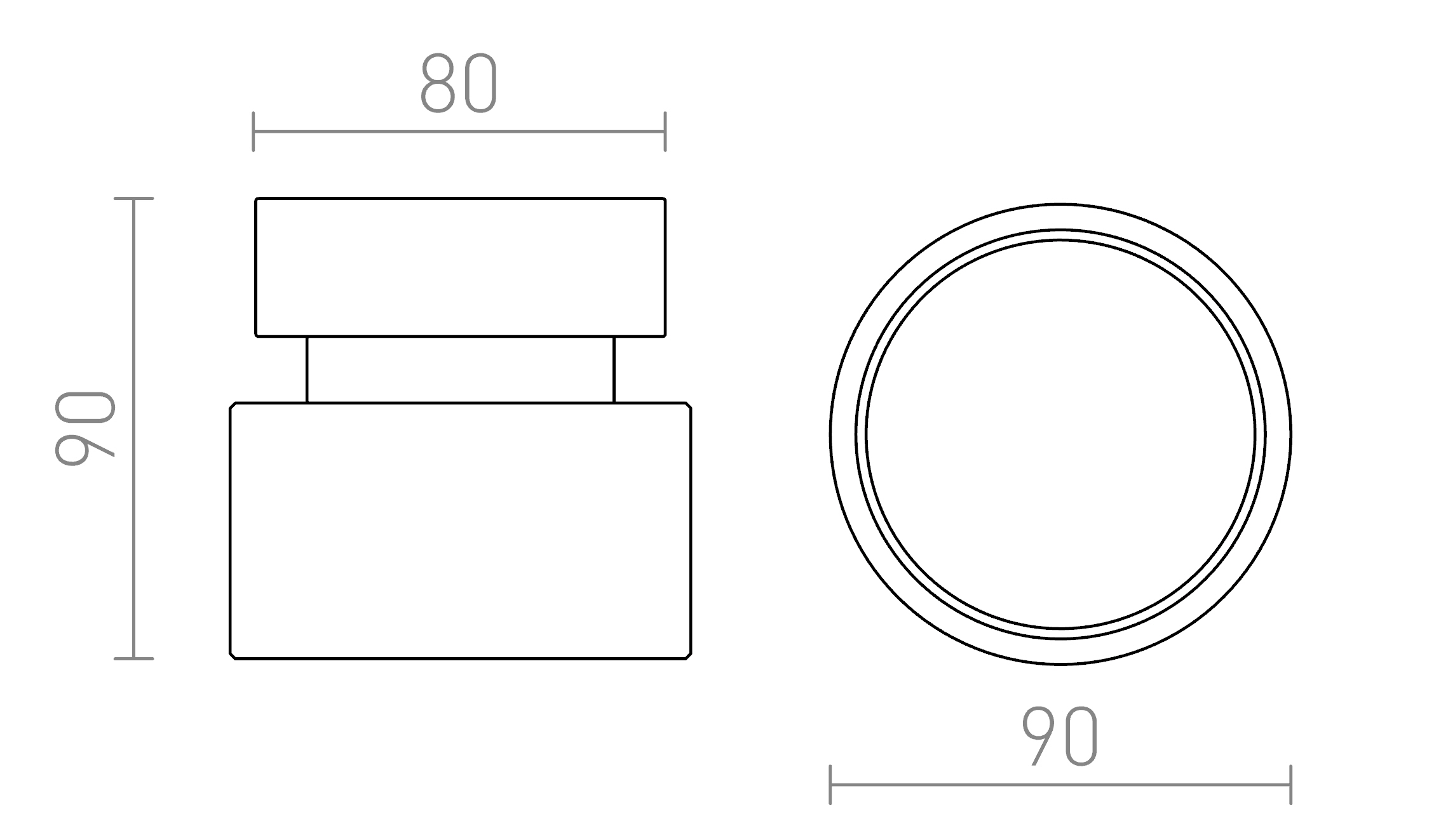 Termék vázlat – LEDRA PIXIE mennyezeti lámpa fekete króm 230V LED GX53 7W