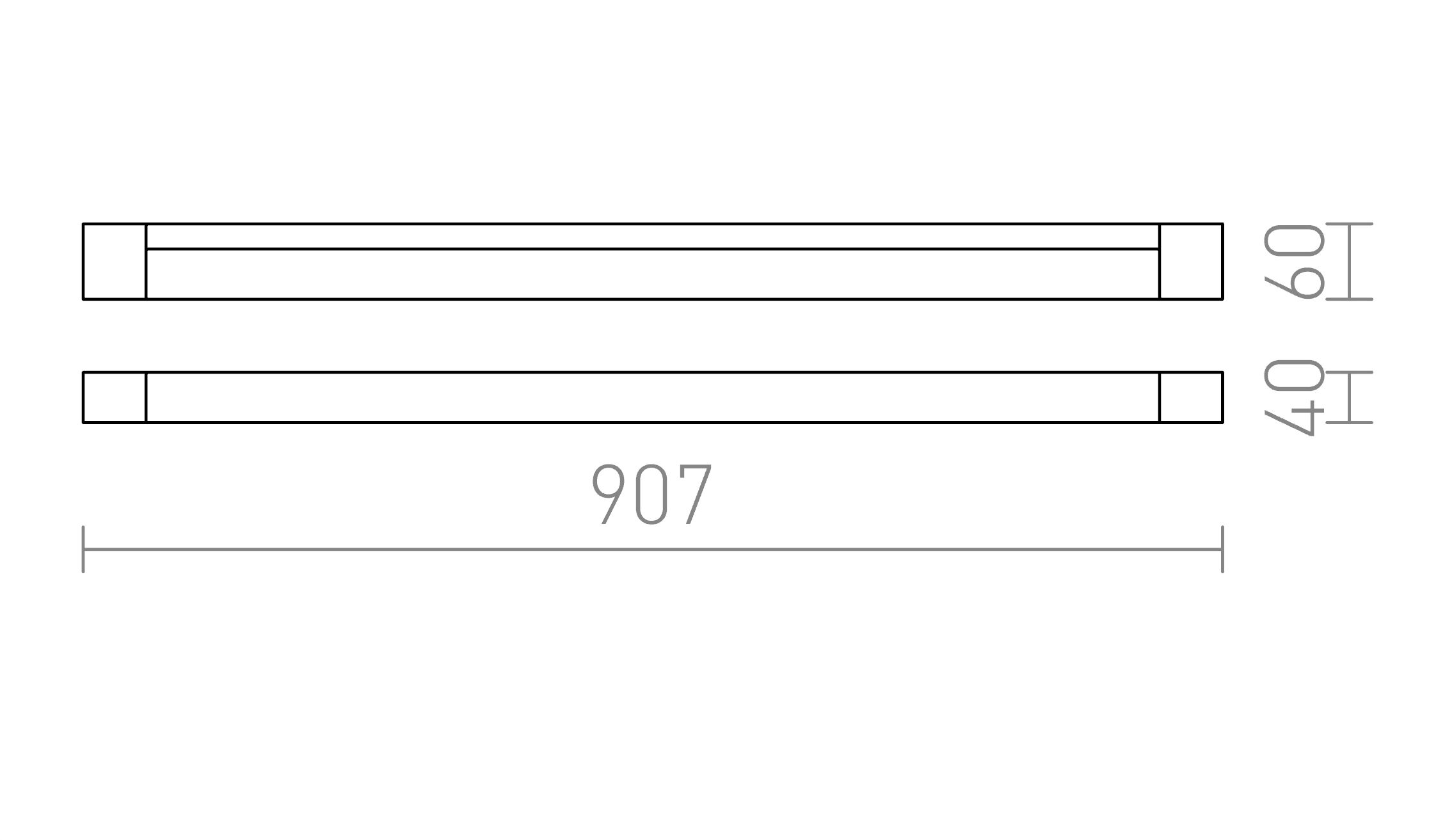 Termék vázlat – LEDRA PERISA 90 fali lámpa fehér 230V G5 21W IP44